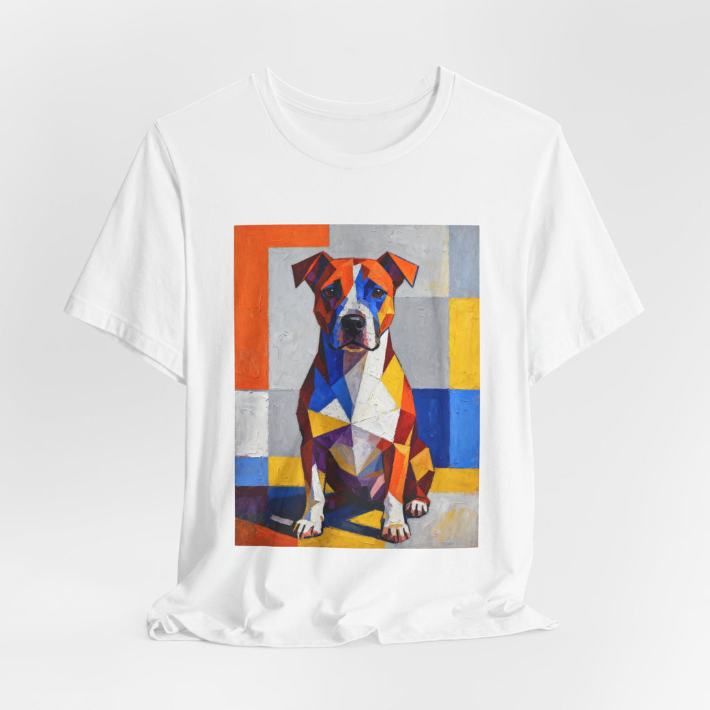 Staffordshire Bull Terrier T Shirt | Living Work of Art Collection | Cubist Style