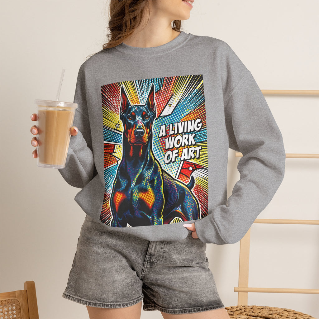 Doberman Pinscher Sweatshirt | Living Work of Art Collection | Pop Art