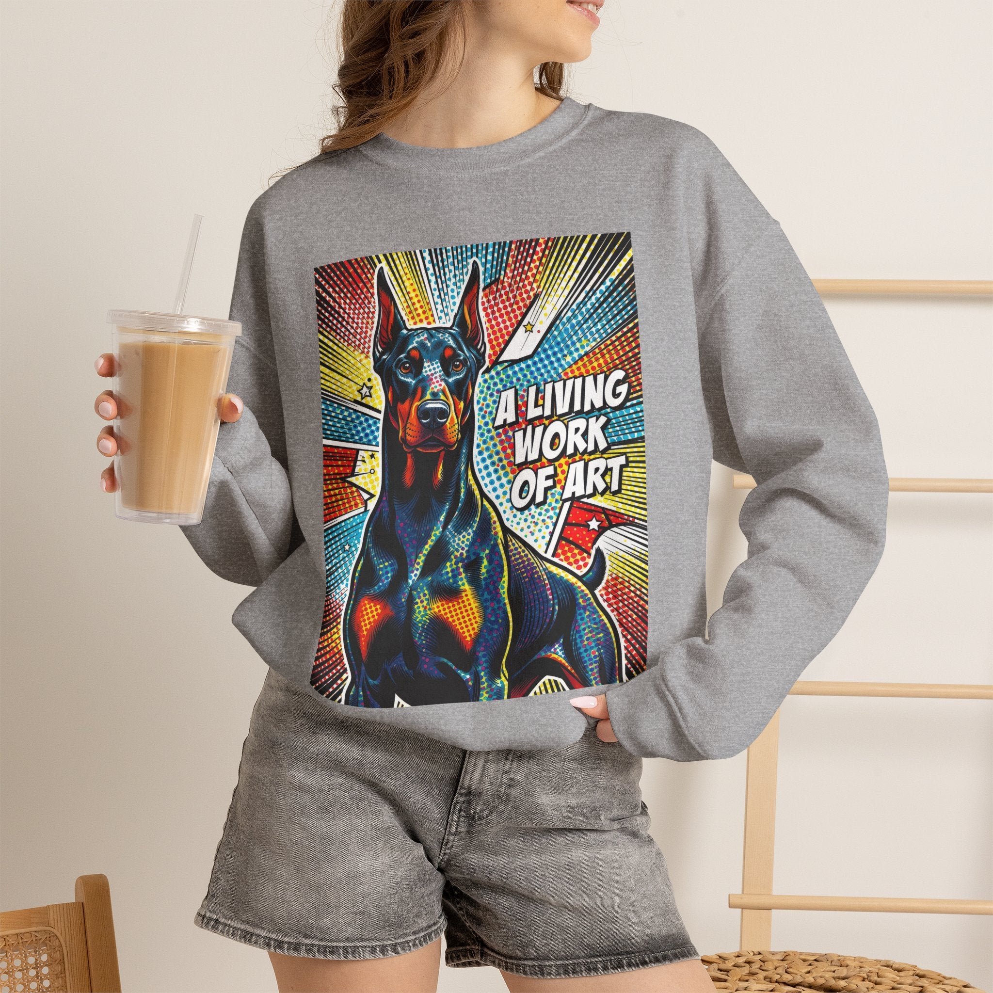 Doberman Pinscher Sweatshirt | Living Work of Art Collection | Pop Art