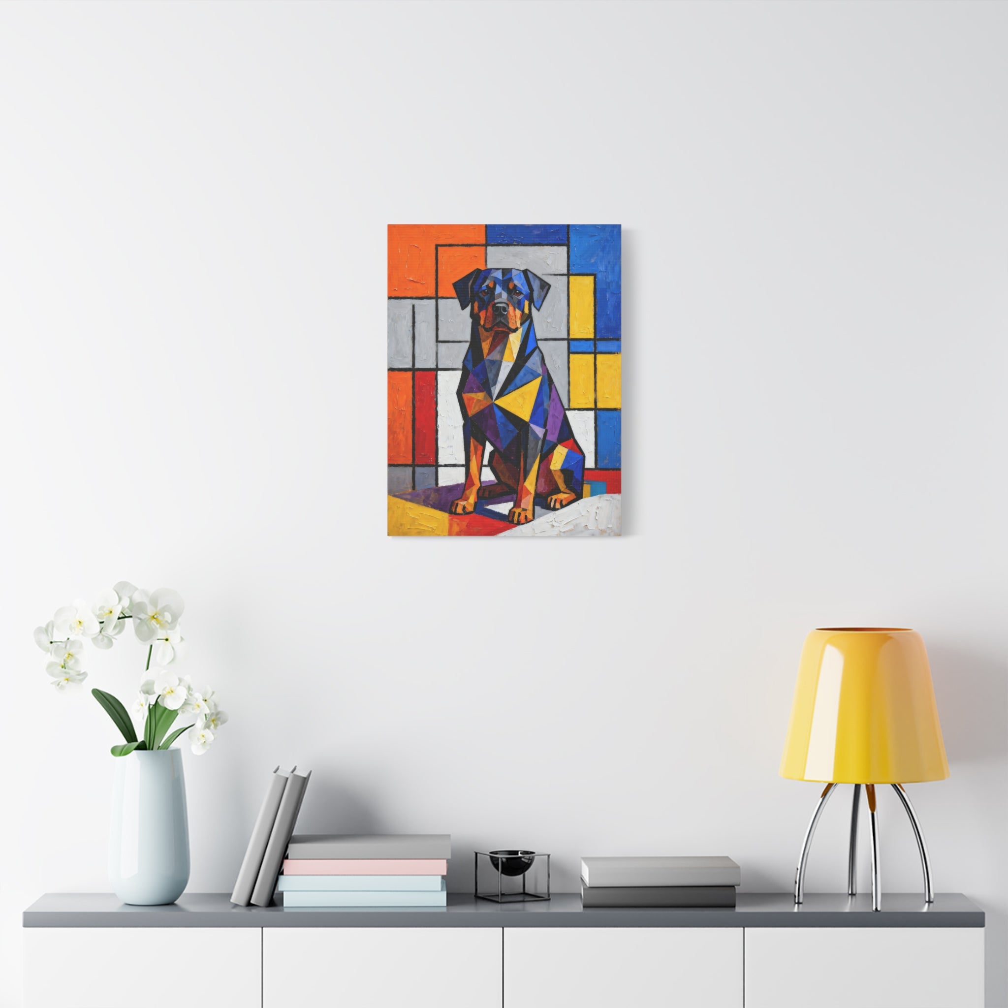 Rottweiler Canvas Wall Art | Living Work of Art Collection | Cubist Style Print