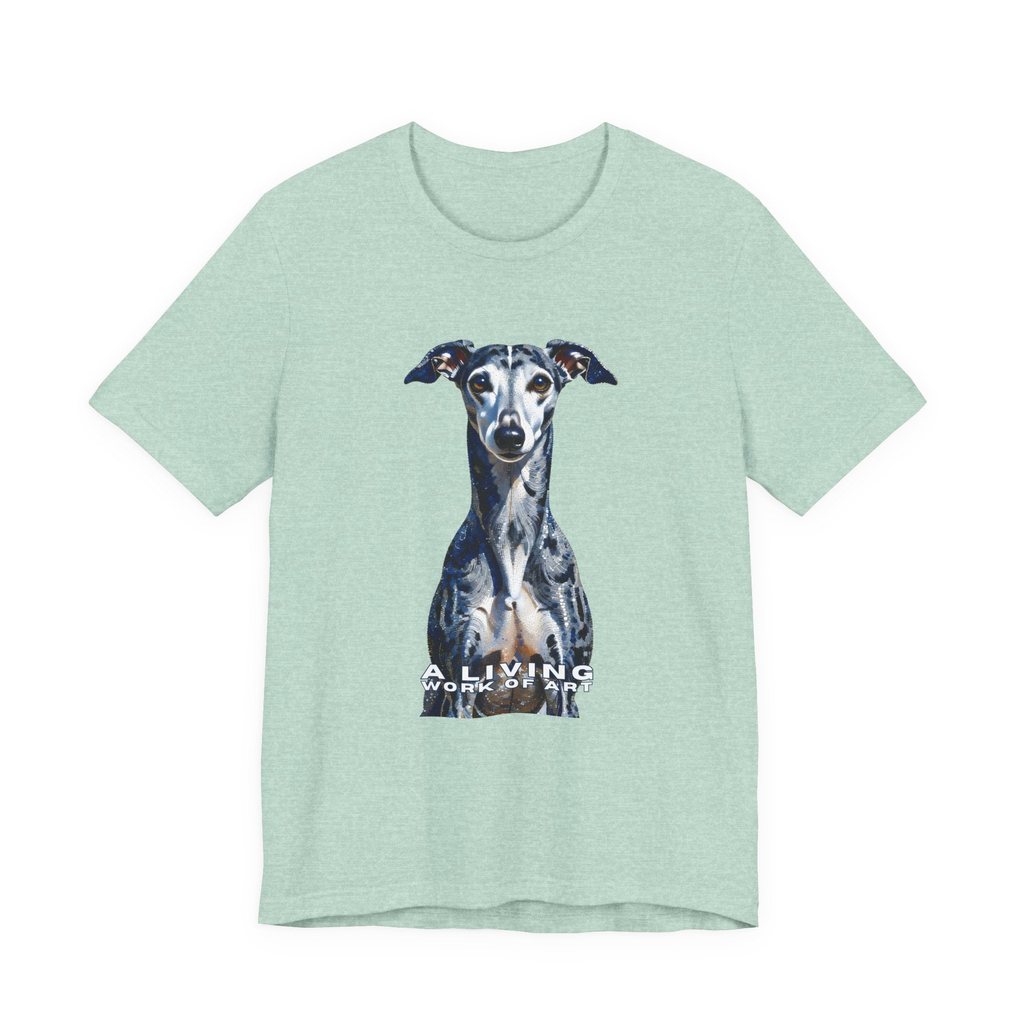 Whippet T Shirt | Living Work of Art Collection | Pointillism Style