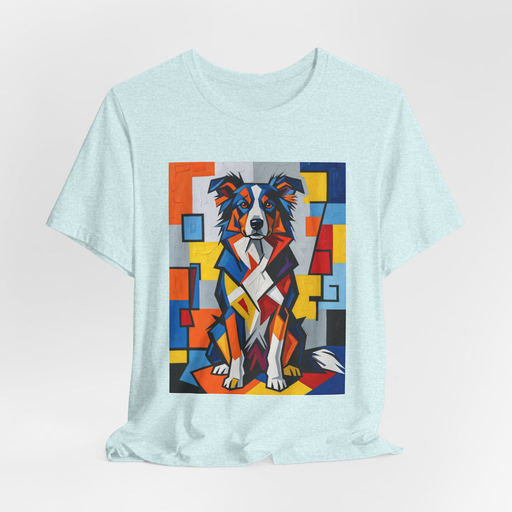 Border Collie T Shirt | Living Work of Art Collection | Cubist Style