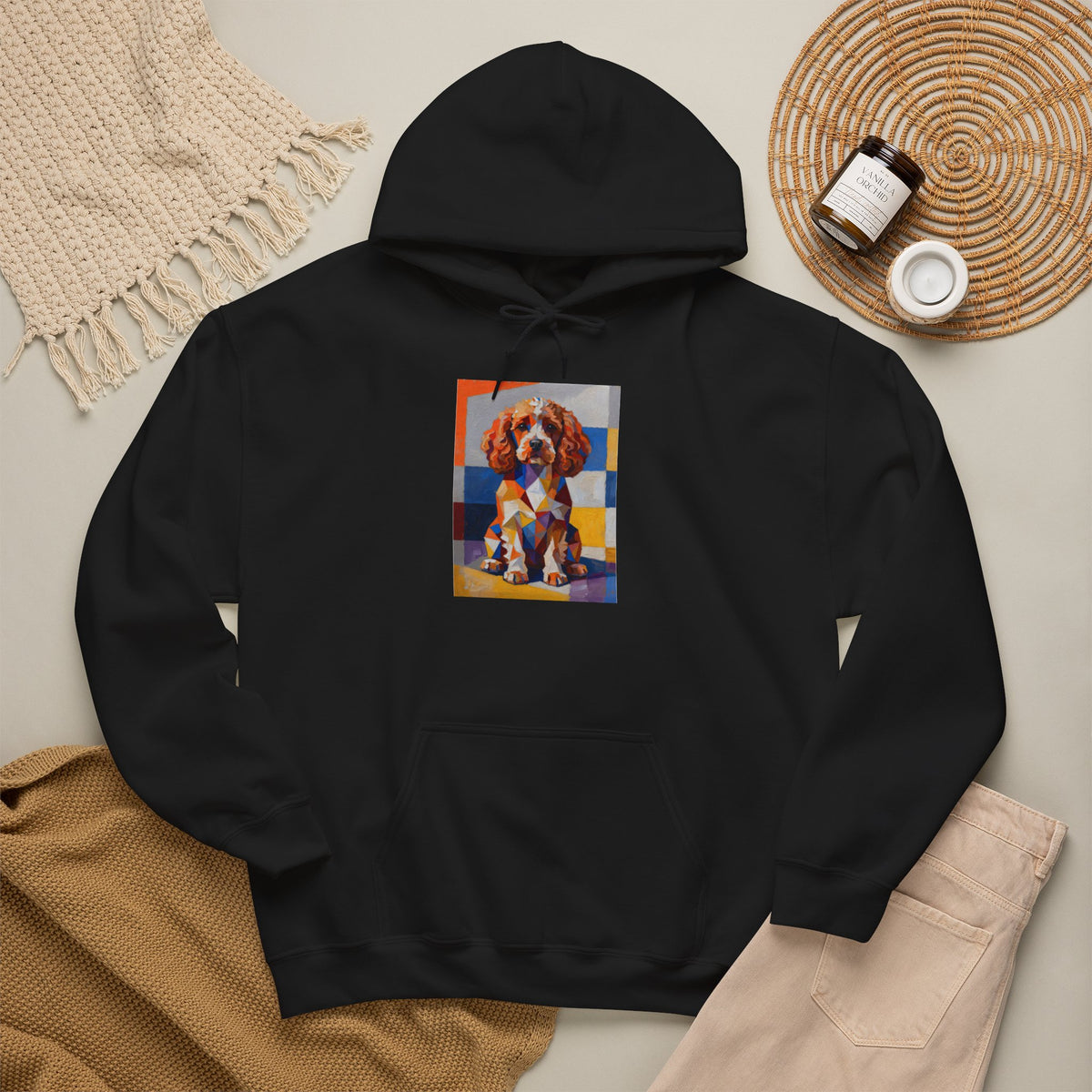 Cavapoo Hoodie | Living Work of Art Collection | Cubist Style