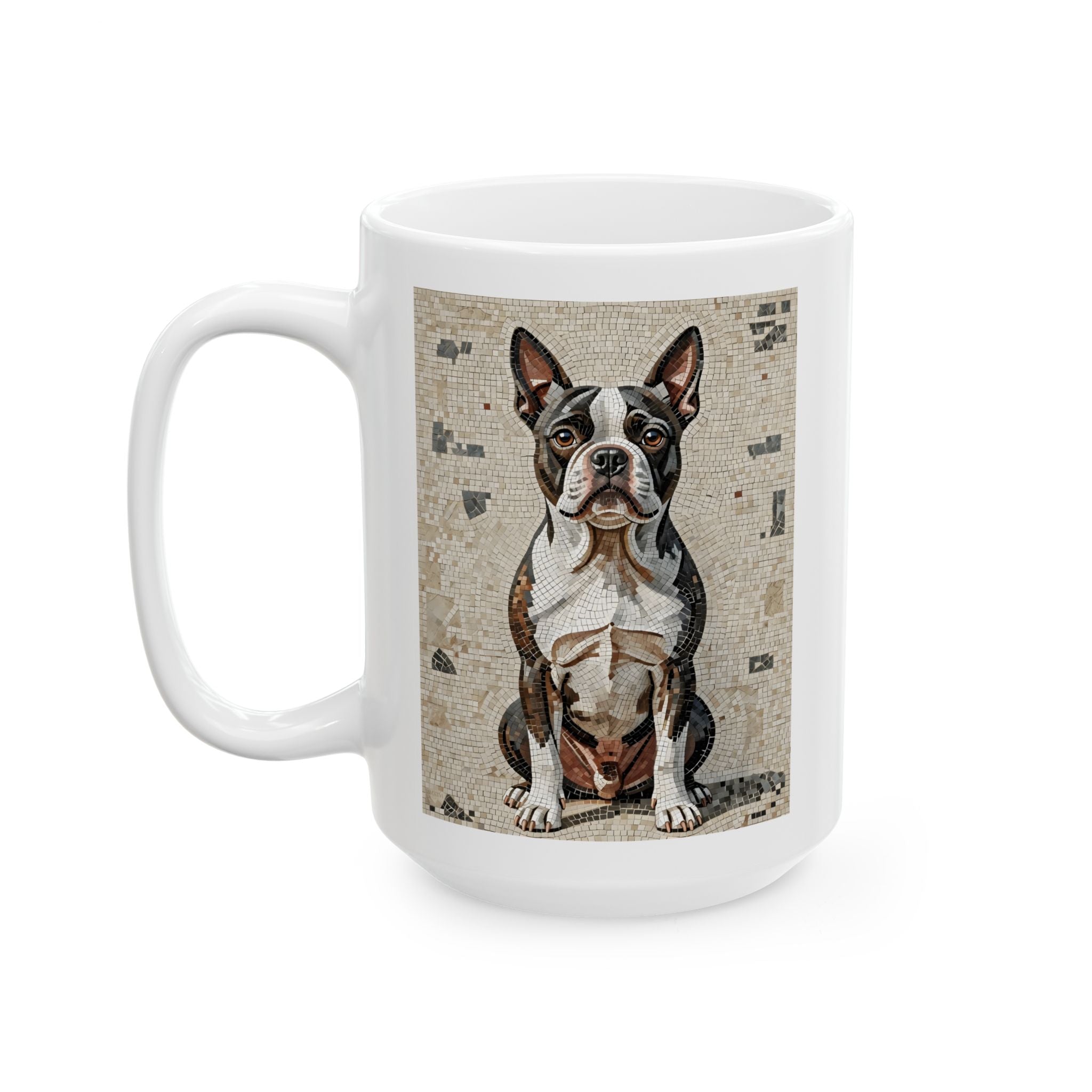 Boston Terrier Coffee Mug | Living Work of Art Collection | Mosaic Style
