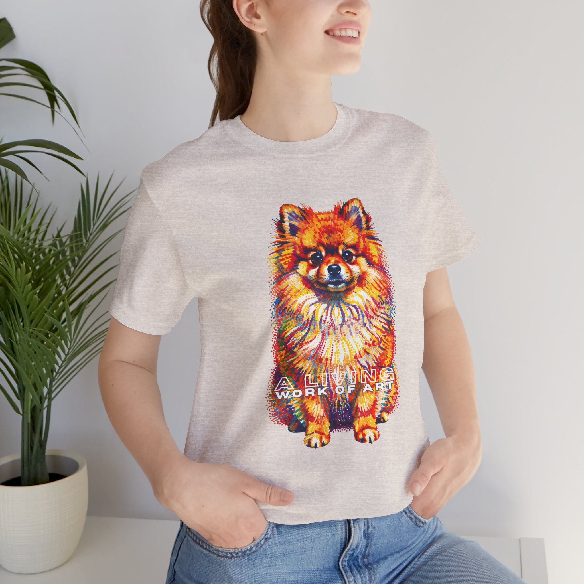 Pomeranian T Shirt | Living Work of Art Collection | Pointillism Style
