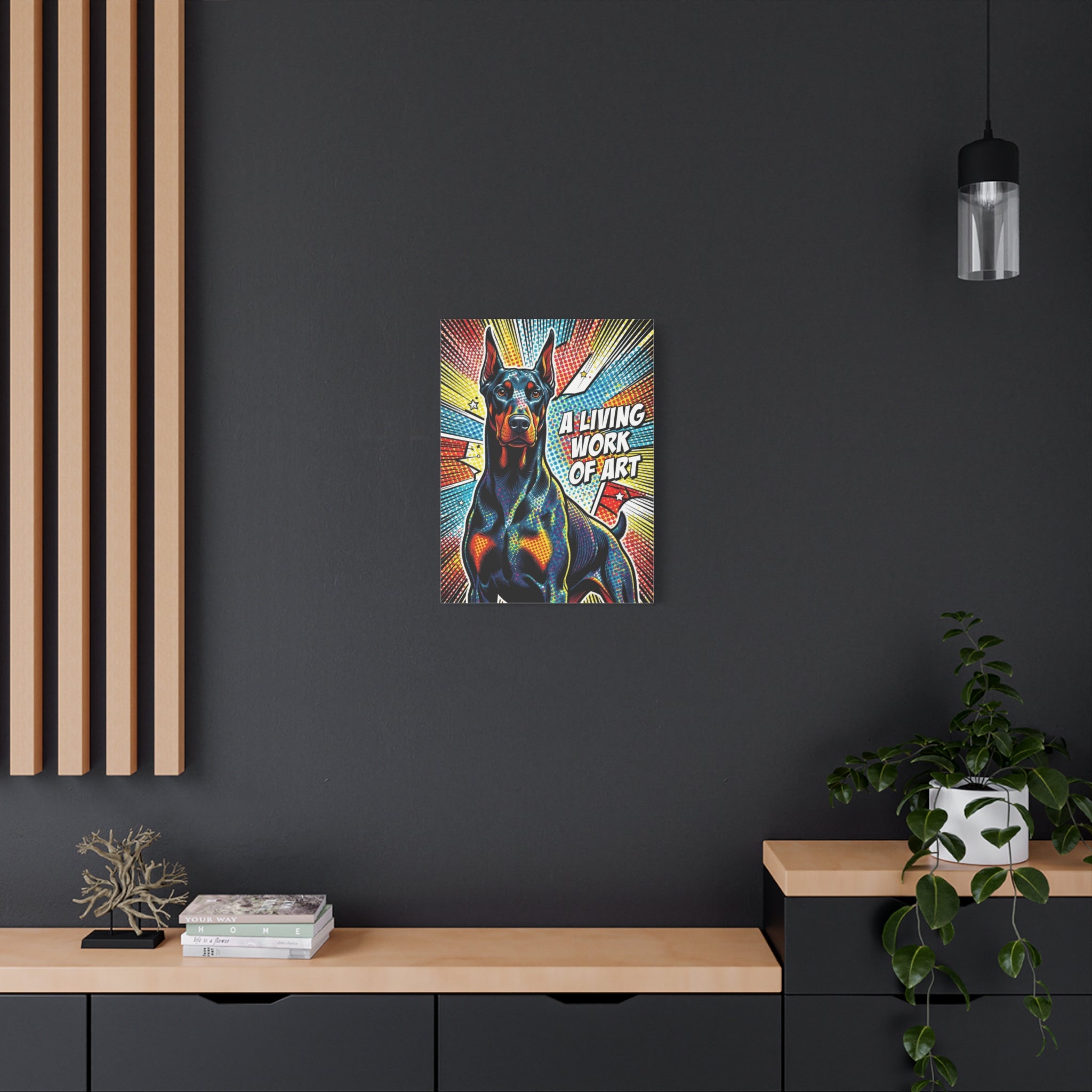 Doberman Pinscher Canvas Wall Art | Living Work of Art Collection | Pop Art Print