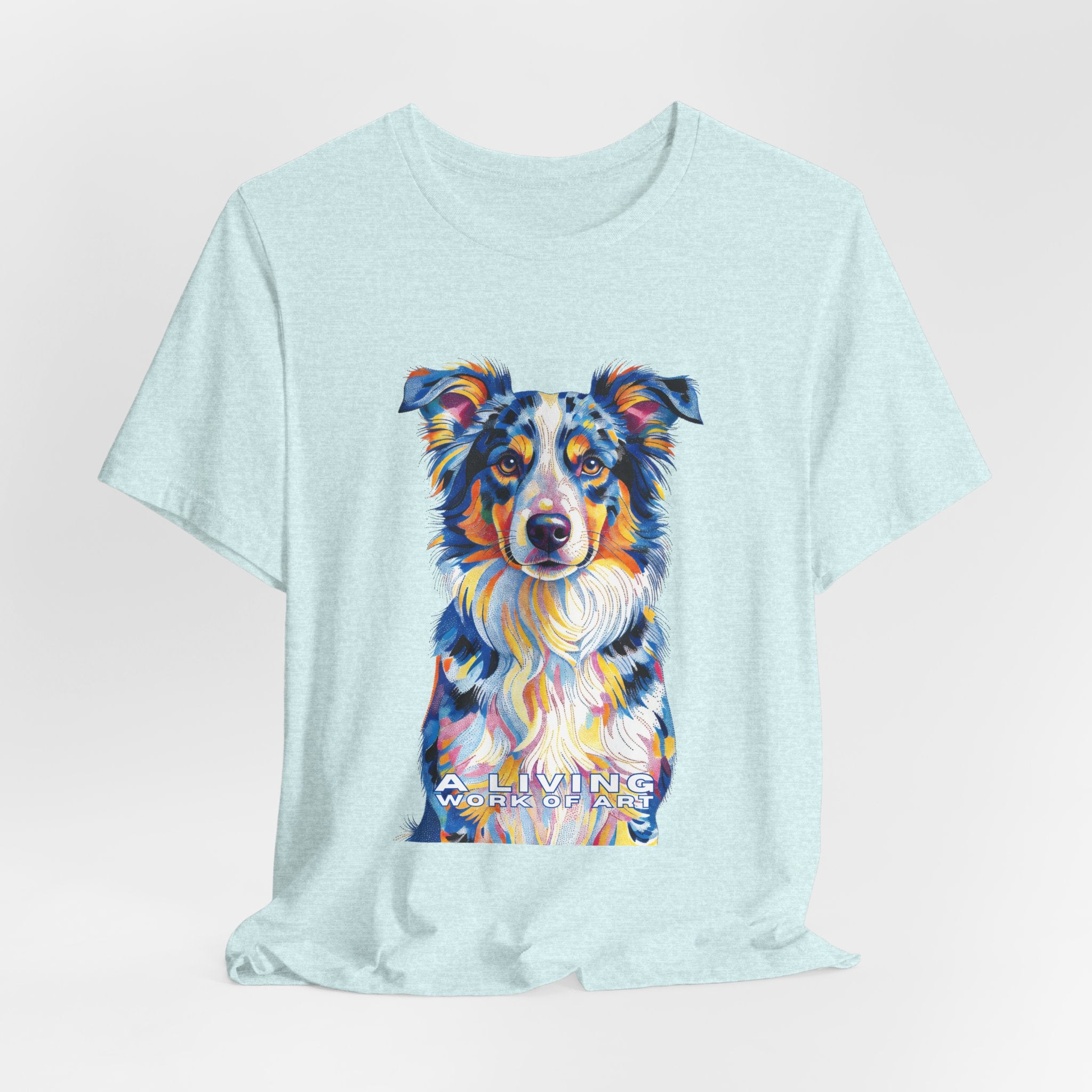 Australian Shepherd T Shirt | Living Work of Art Collection | Pointillism Style