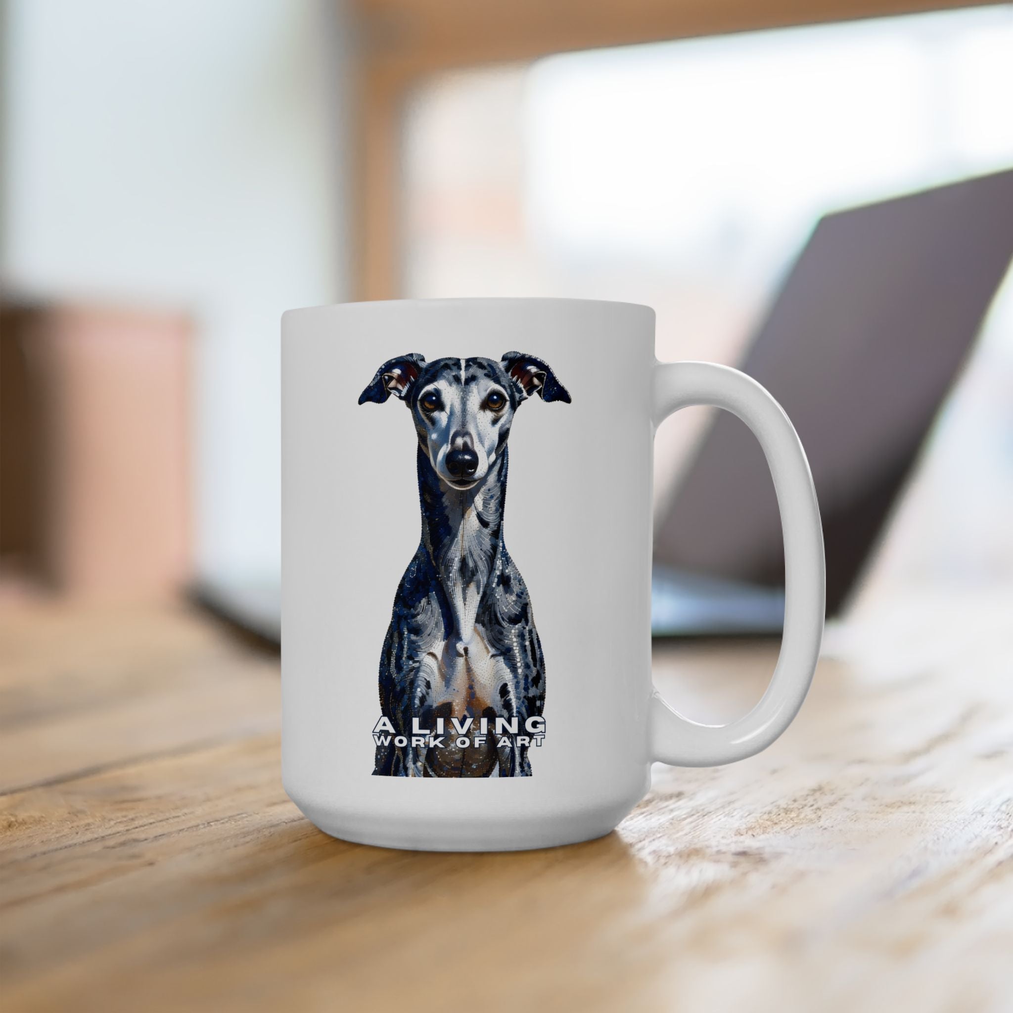 Whippet Coffee Mug | Living Work of Art Collection | Pointillism Style