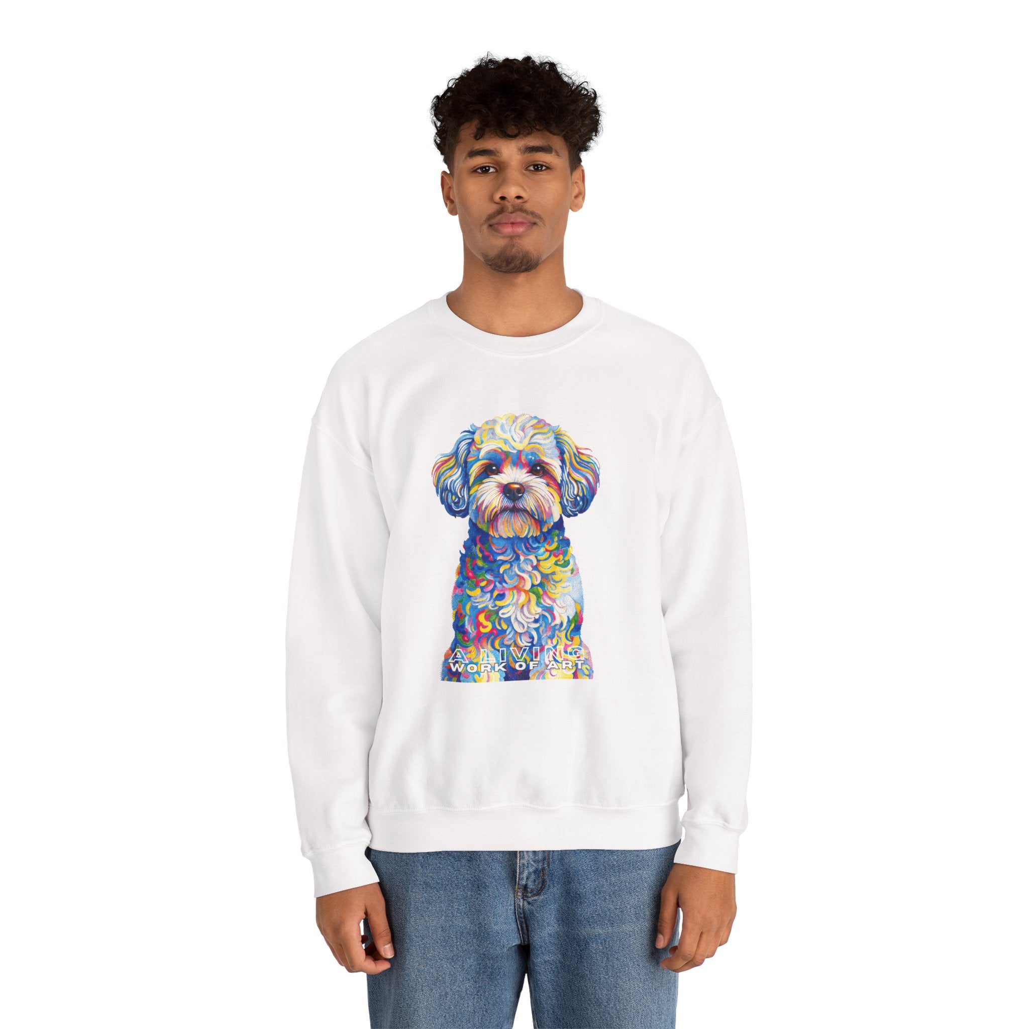 Shih-Poo Sweatshirt | Living Work of Art Collection | Pointillism Style