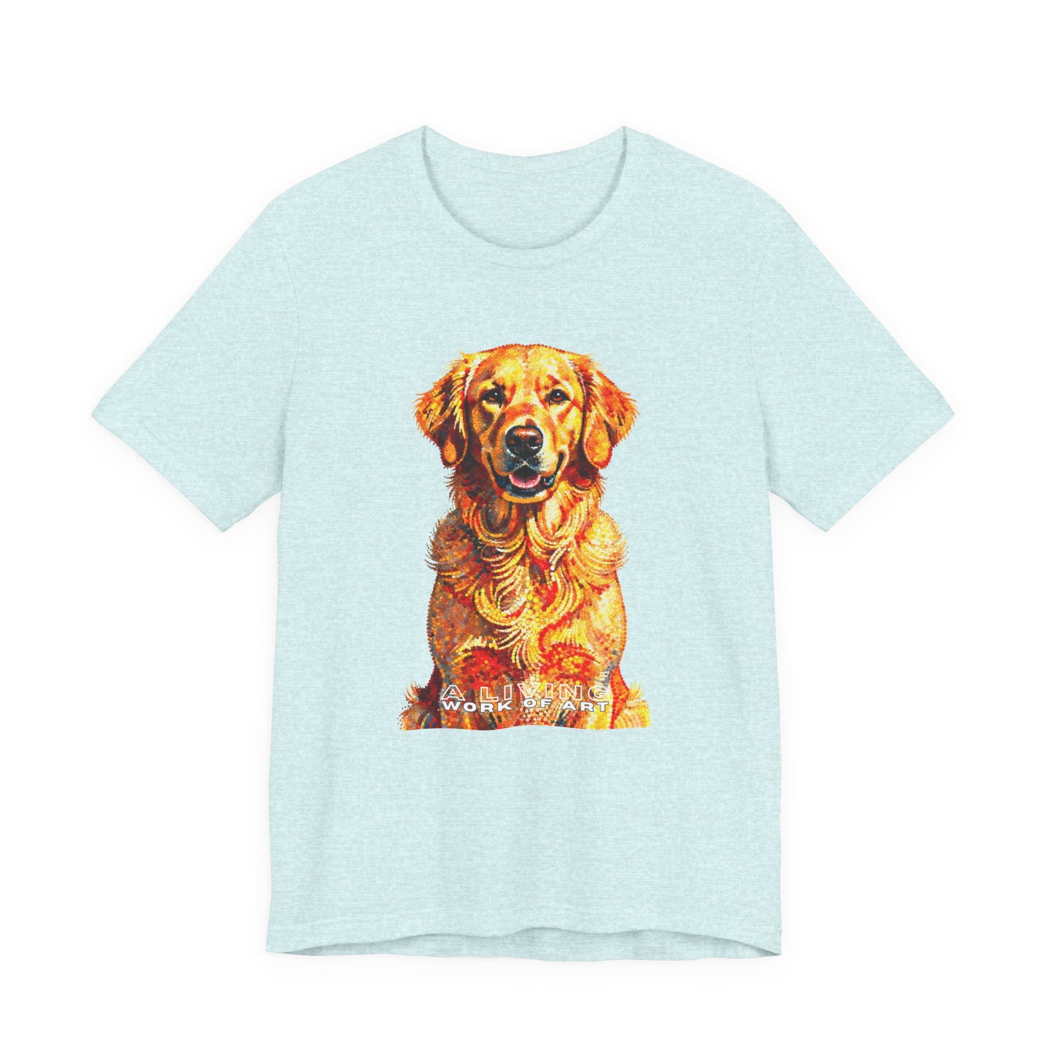 Golden Retriever Pointer T Shirt | Living Work of Art Collection | Pointillism Style