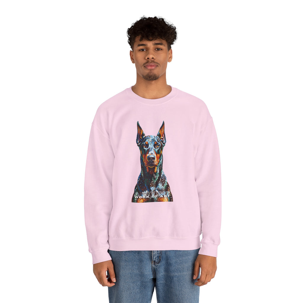 Doberman Pinscher Sweatshirt | Living Work of Art Collection | Pointillism Style
