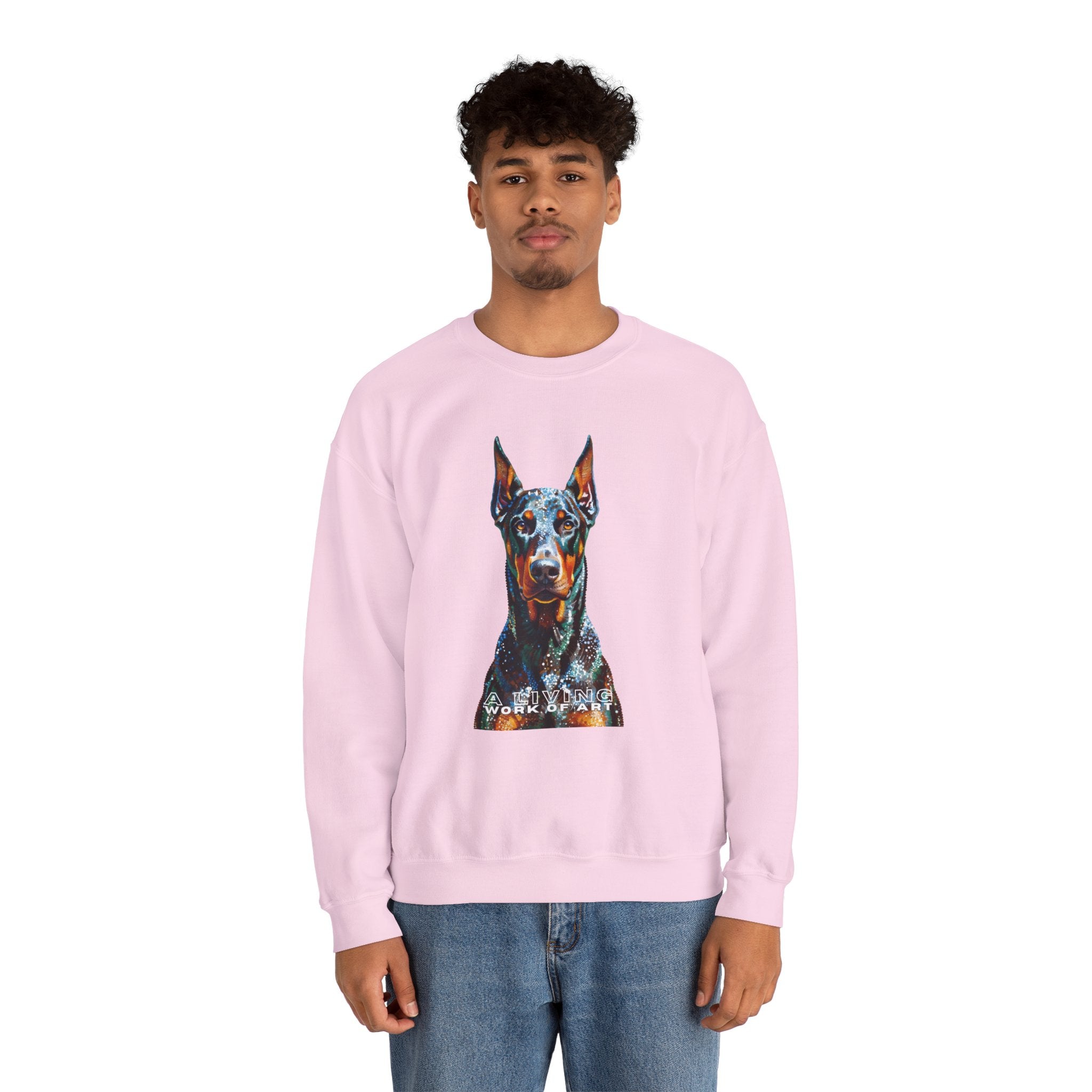 Doberman Pinscher Sweatshirt | Living Work of Art Collection | Pointillism Style