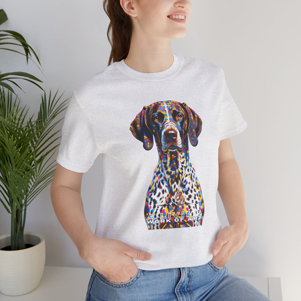 German Shorthaired Pointer T Shirt | Living Work of Art Collection | Pointillism Style