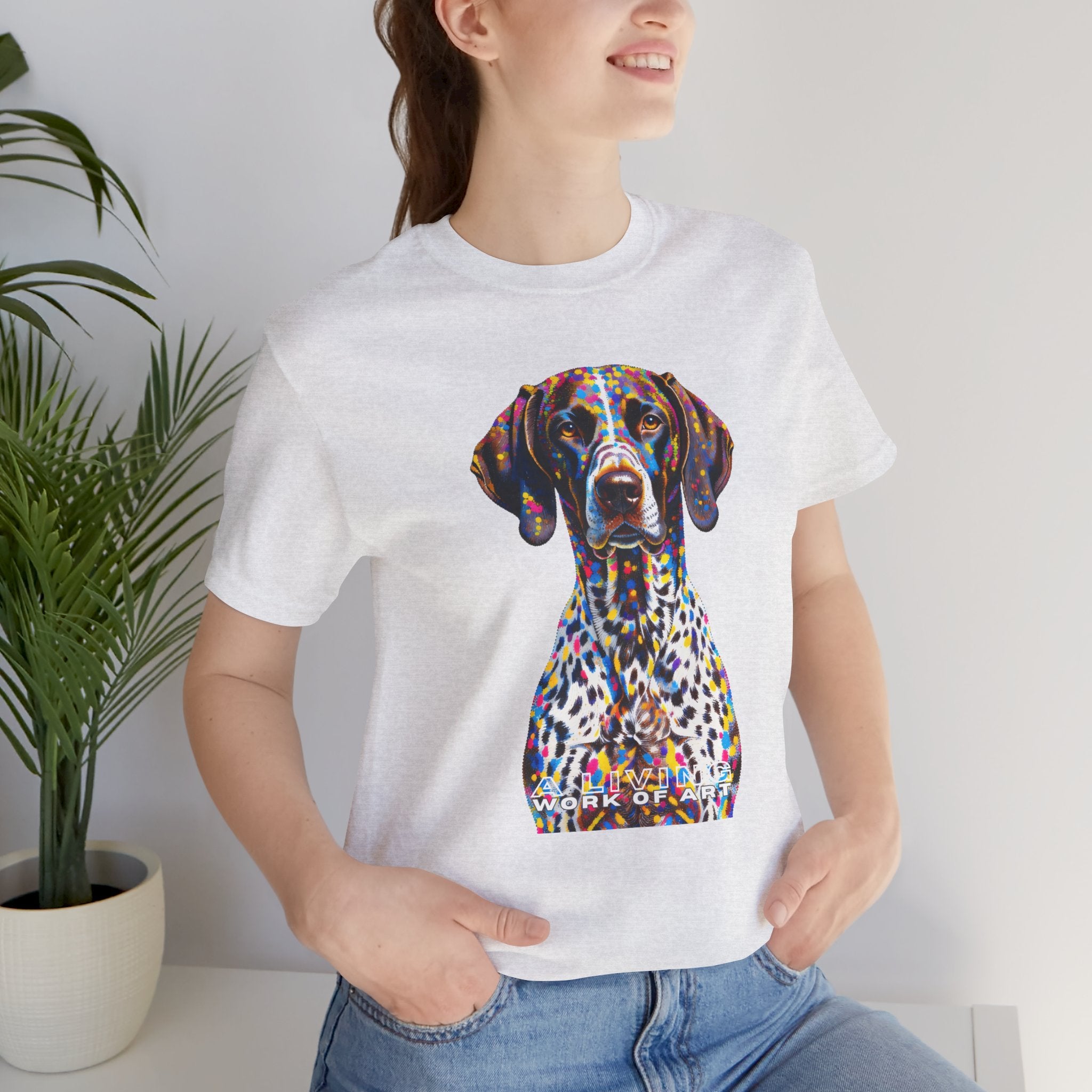 German Shorthaired Pointer T Shirt | Living Work of Art Collection | Pointillism Style