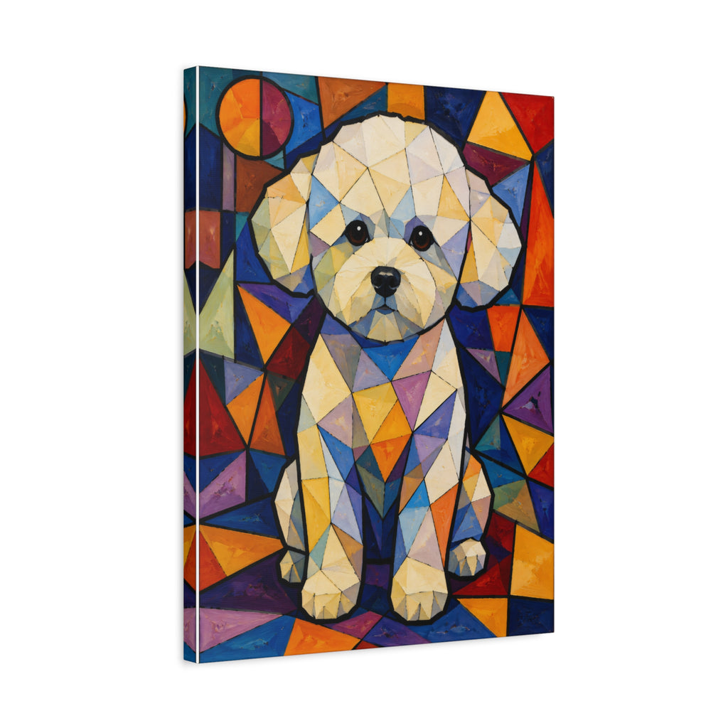 Bichon Frise Canvas Wall Art | Living Work of Art Collection | Cubist Style Print