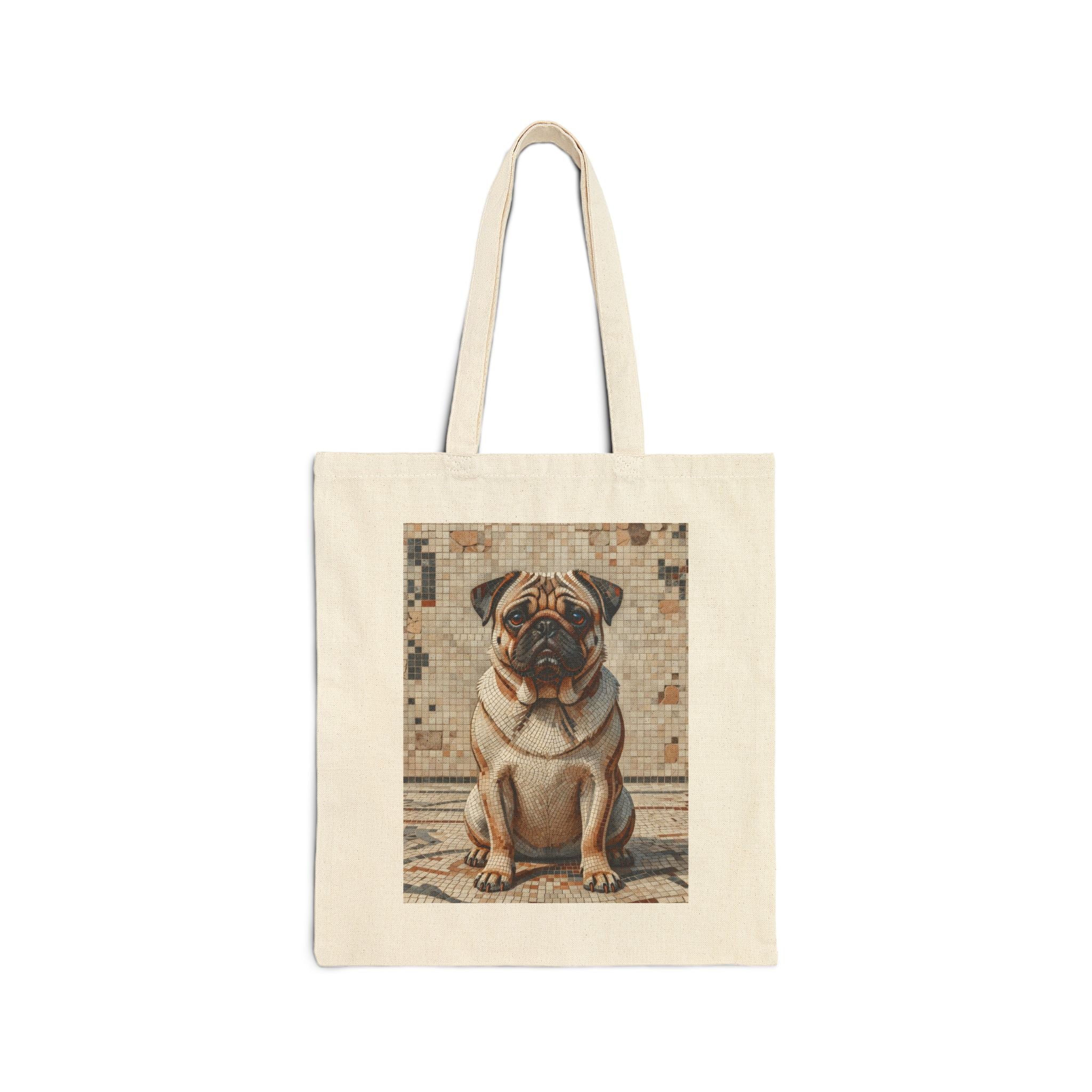 Pug Tote Bag | Living Work of Art Collection | Mosaic Style