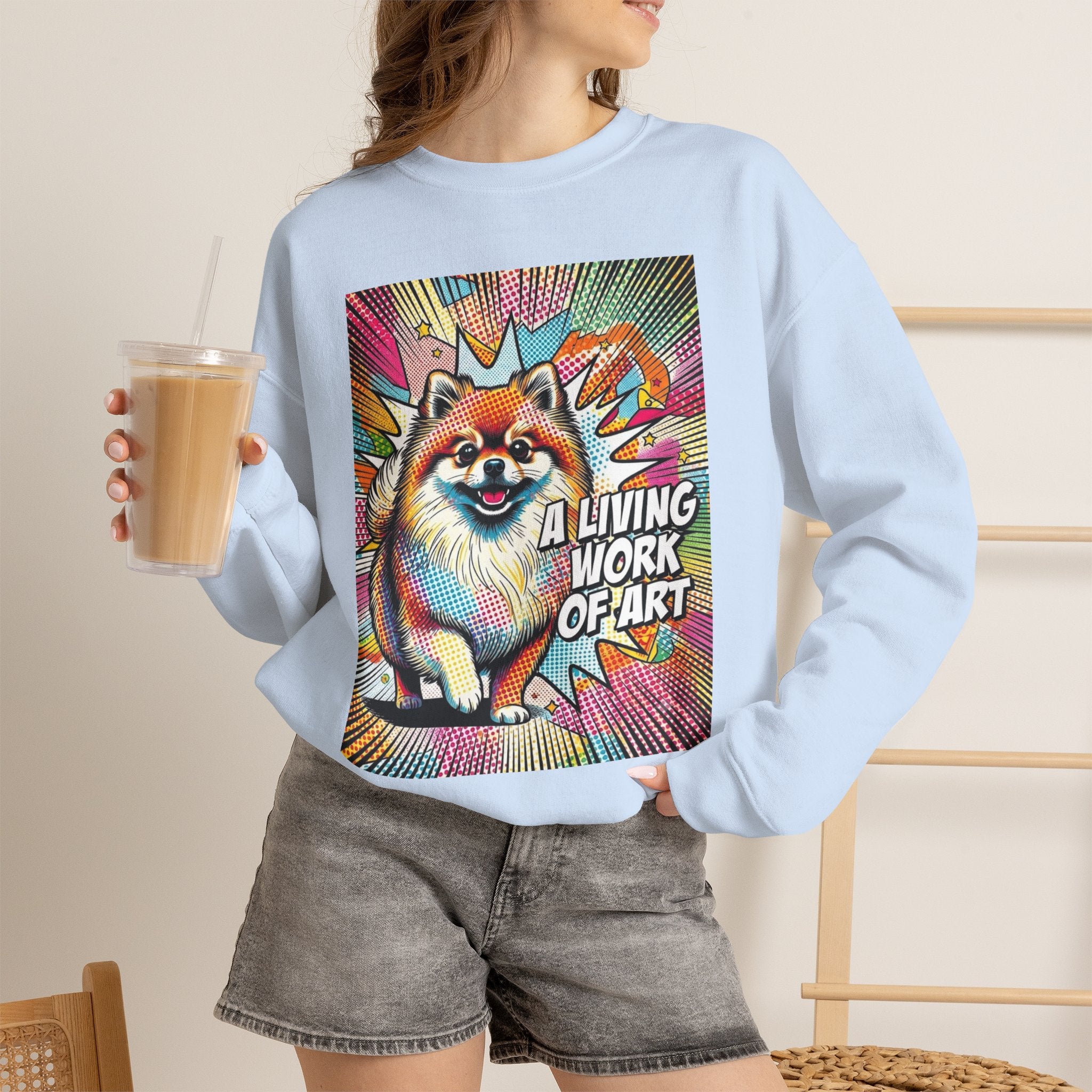 Pomeranian Sweatshirt | Living Work of Art Collection | Pop Art