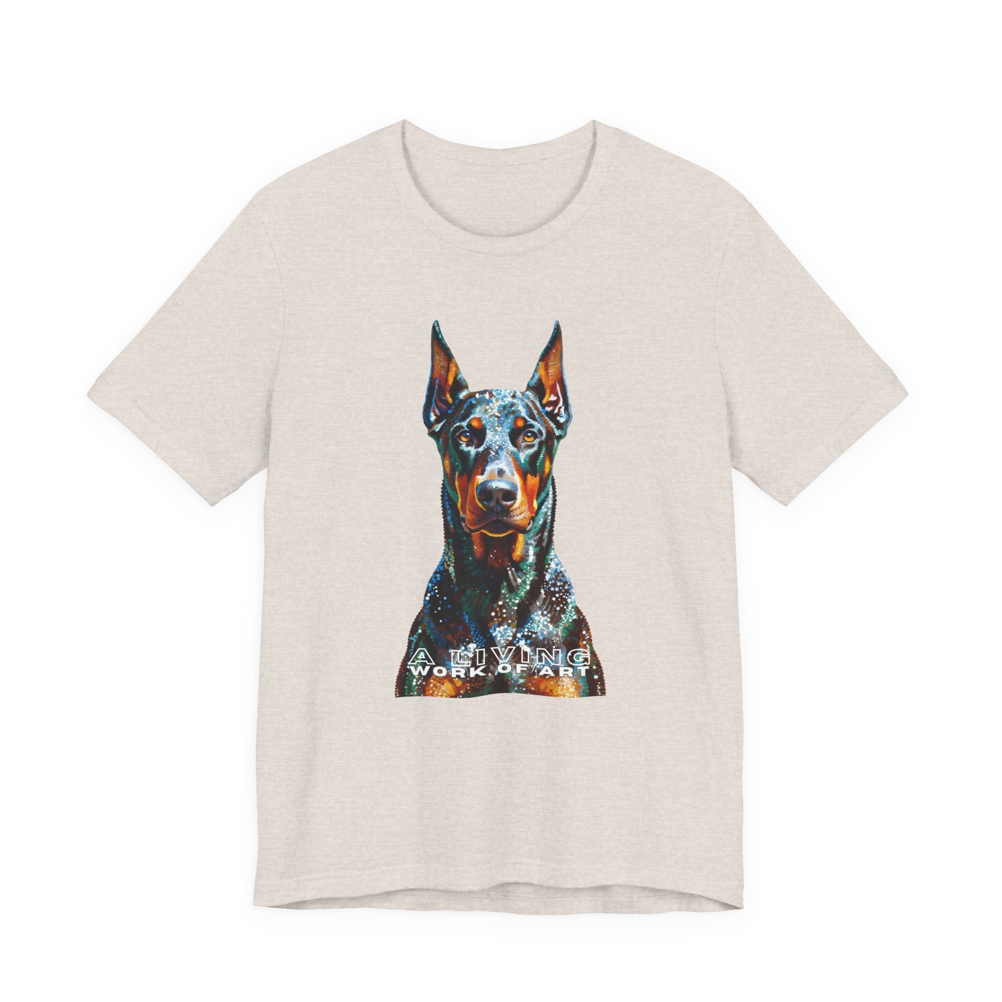 Doberman Pinscher T Shirt | Living Work of Art Collection | Pointillism Style