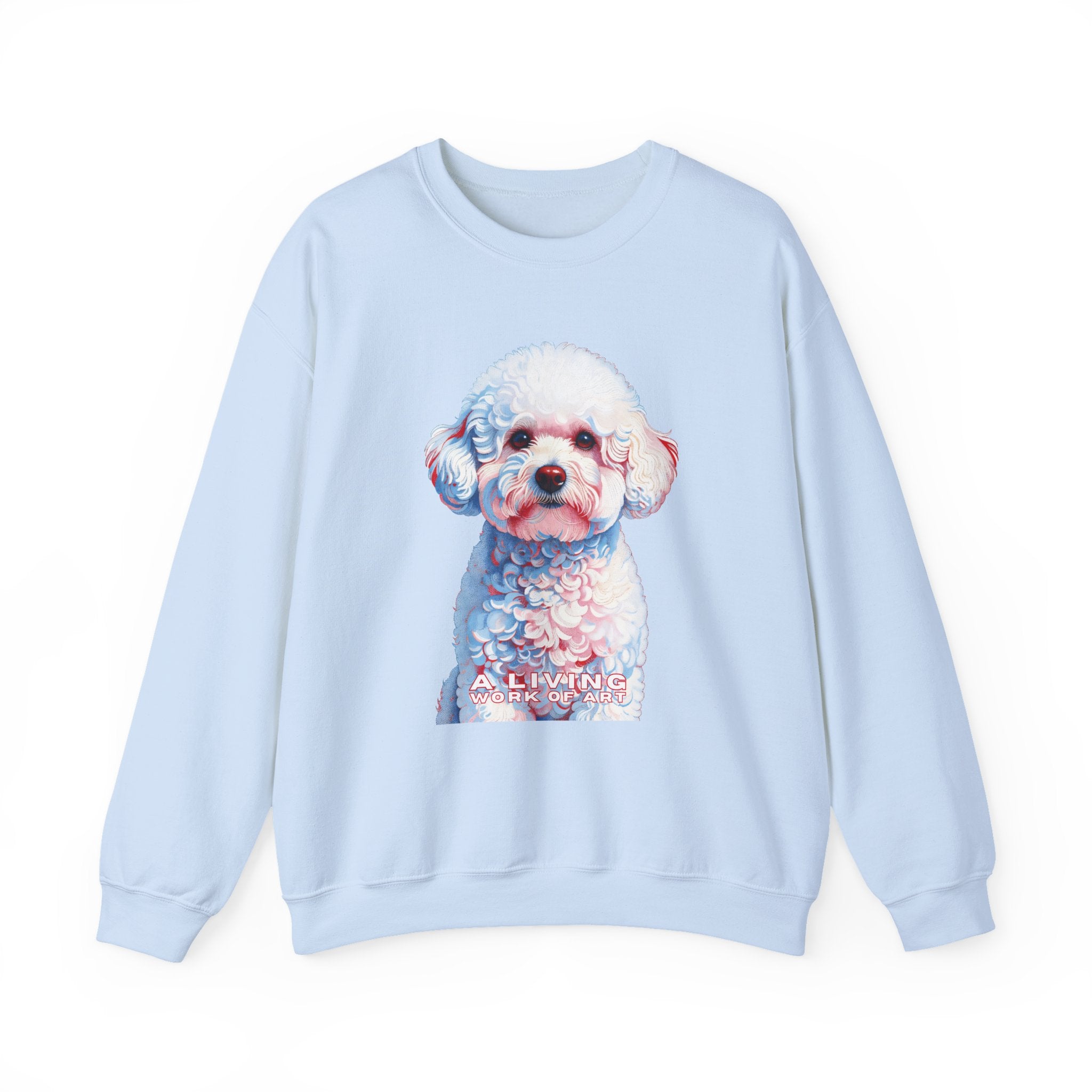 Bichon Frise Sweatshirt | Living Work of Art Collection | Pointillism Style