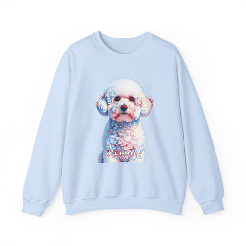 Bichon Frise Sweatshirt | Living Work of Art Collection | Pointillism Style
