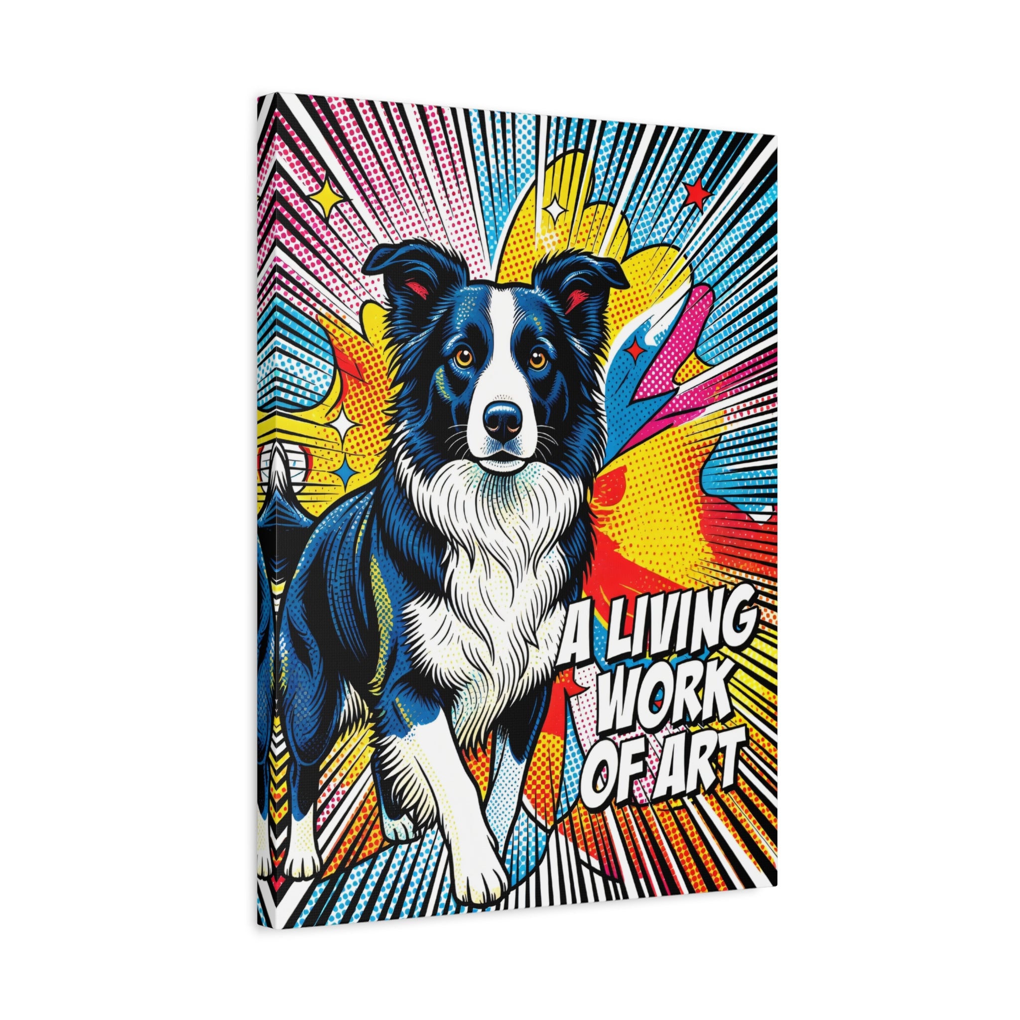 Border Collie Canvas Wall Art | Living Work of Art Collection | Pop Art Print
