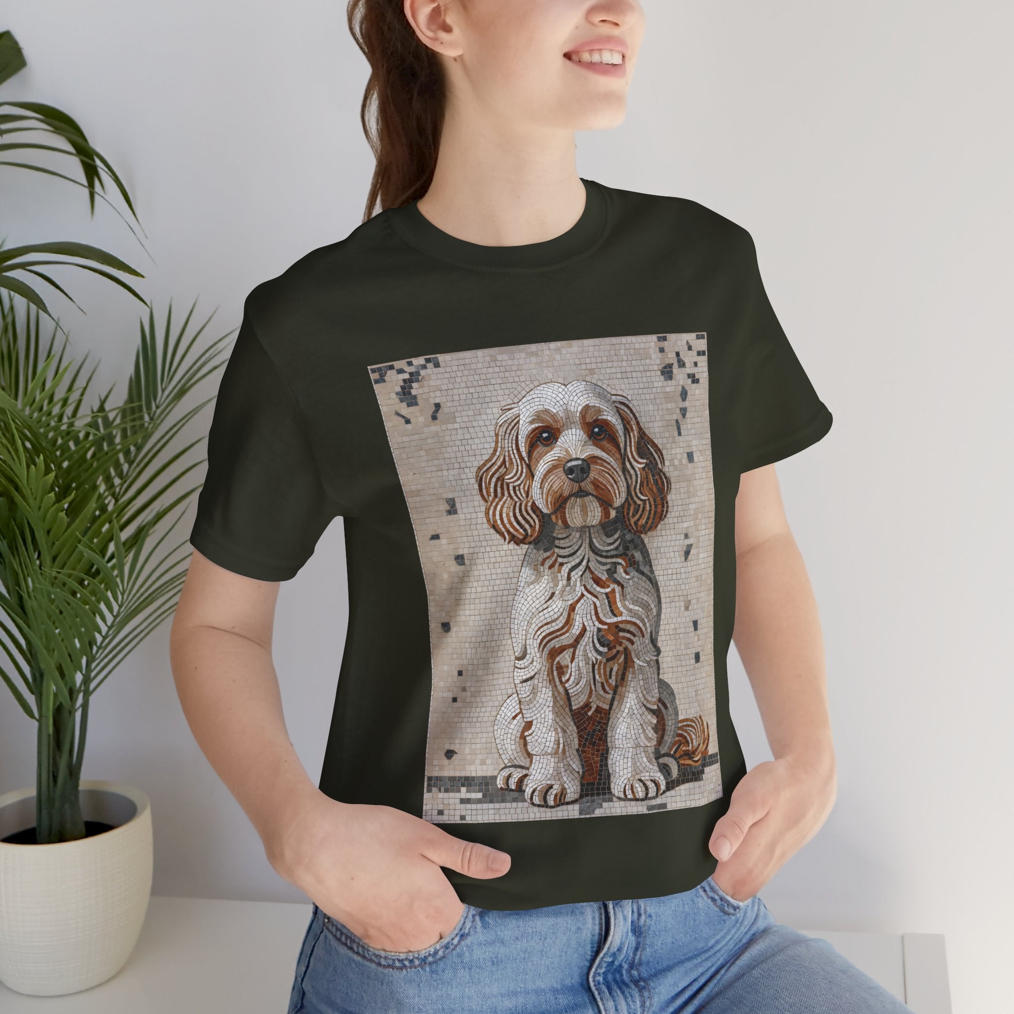 Cavapoo T Shirt | Living Work of Art Collection | Mosaic Style