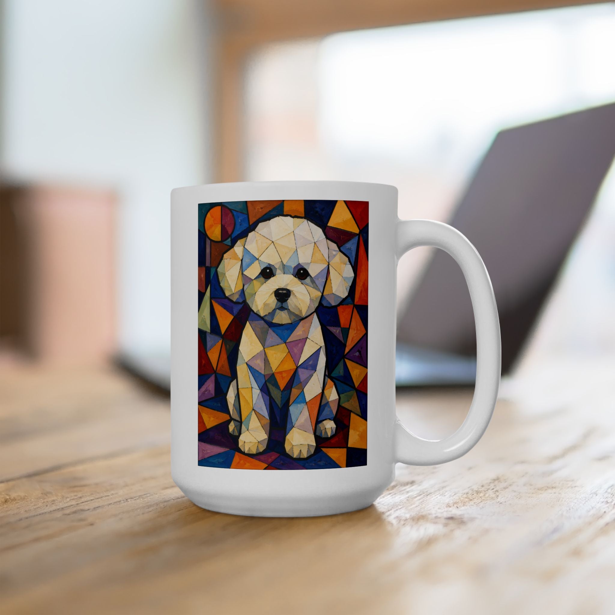 Bichon Frise Coffee Mug | Living Work of Art Collection | Cubist Style