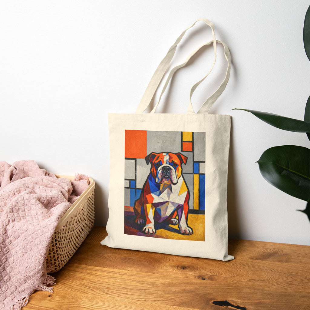 Bulldog Tote Bag | Living Work of Art Collection | Cubist Style