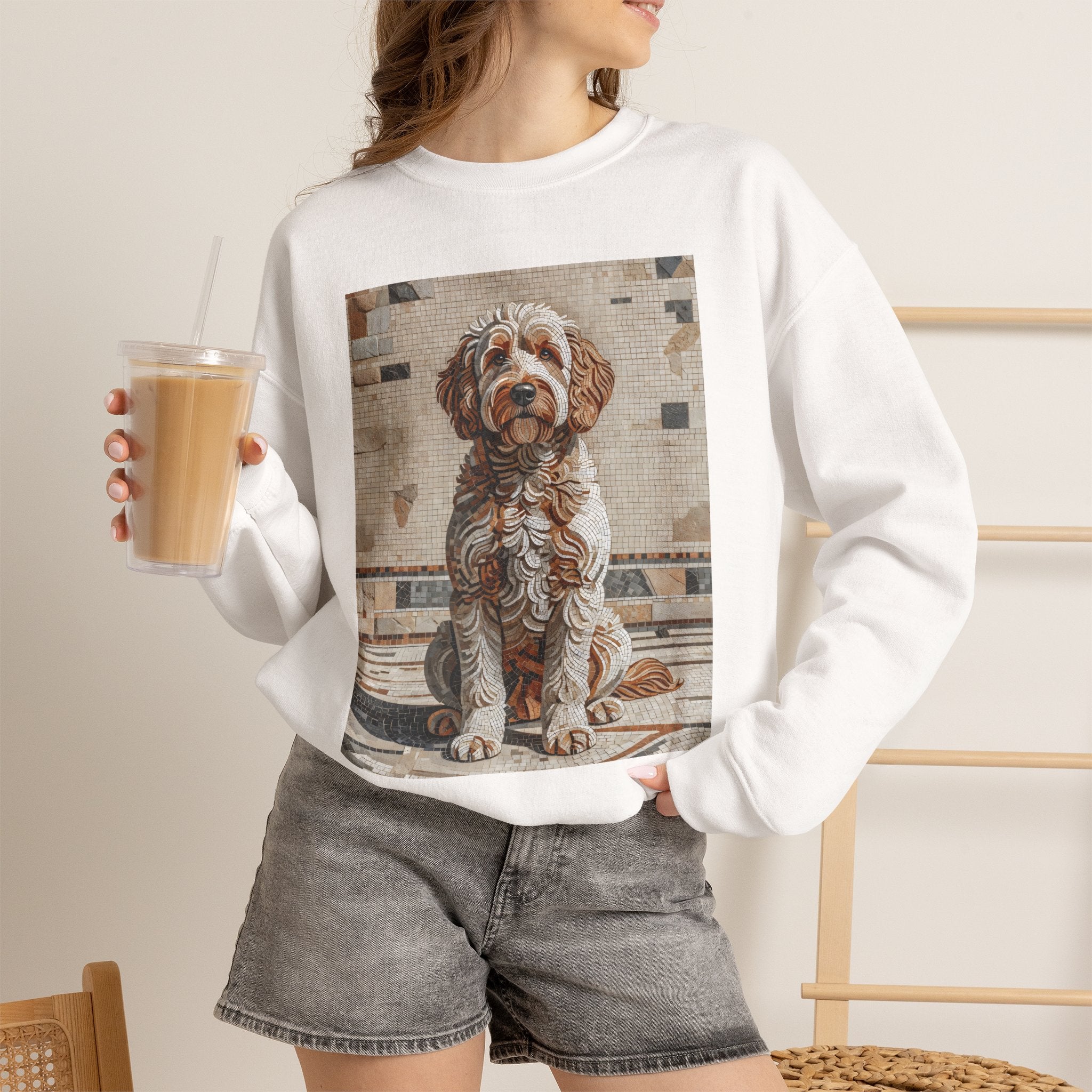 Labradoodle Sweatshirt | Living Work of Art Collection | Mosaic Style