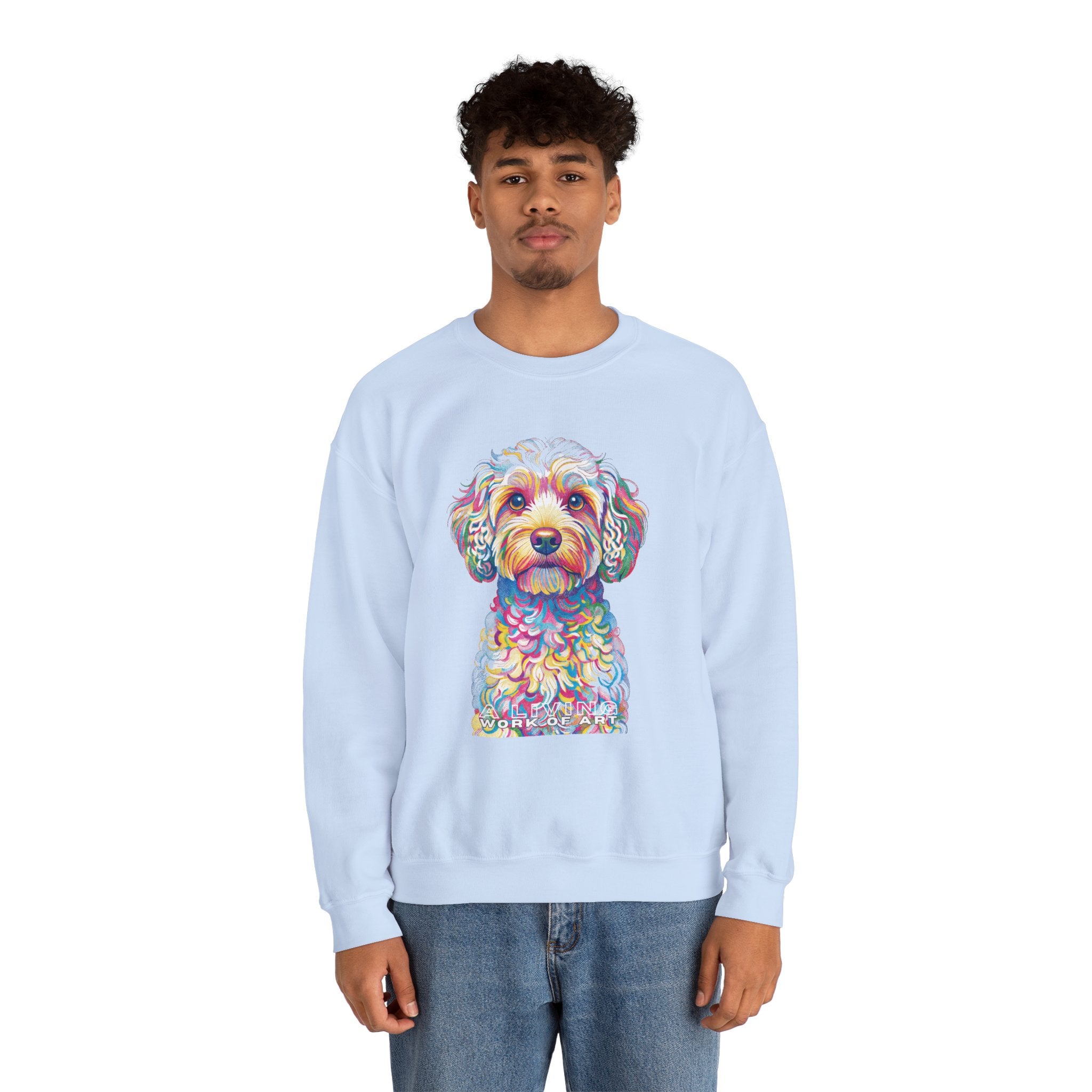 Cavapoo Sweatshirt | Living Work of Art Collection | Pointillism Style