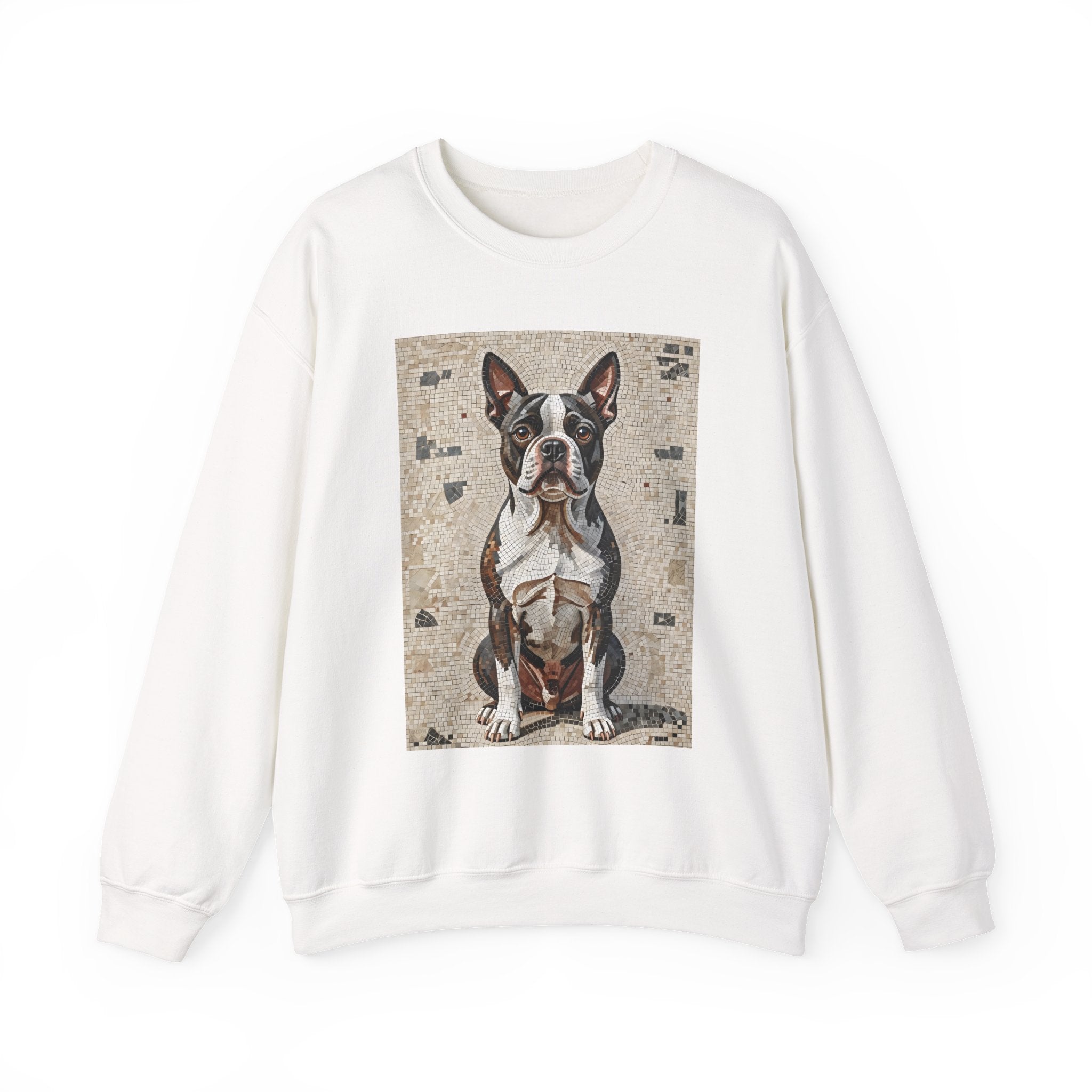 Boston Terrier Sweatshirt | Living Work of Art Collection | Mosaic Style