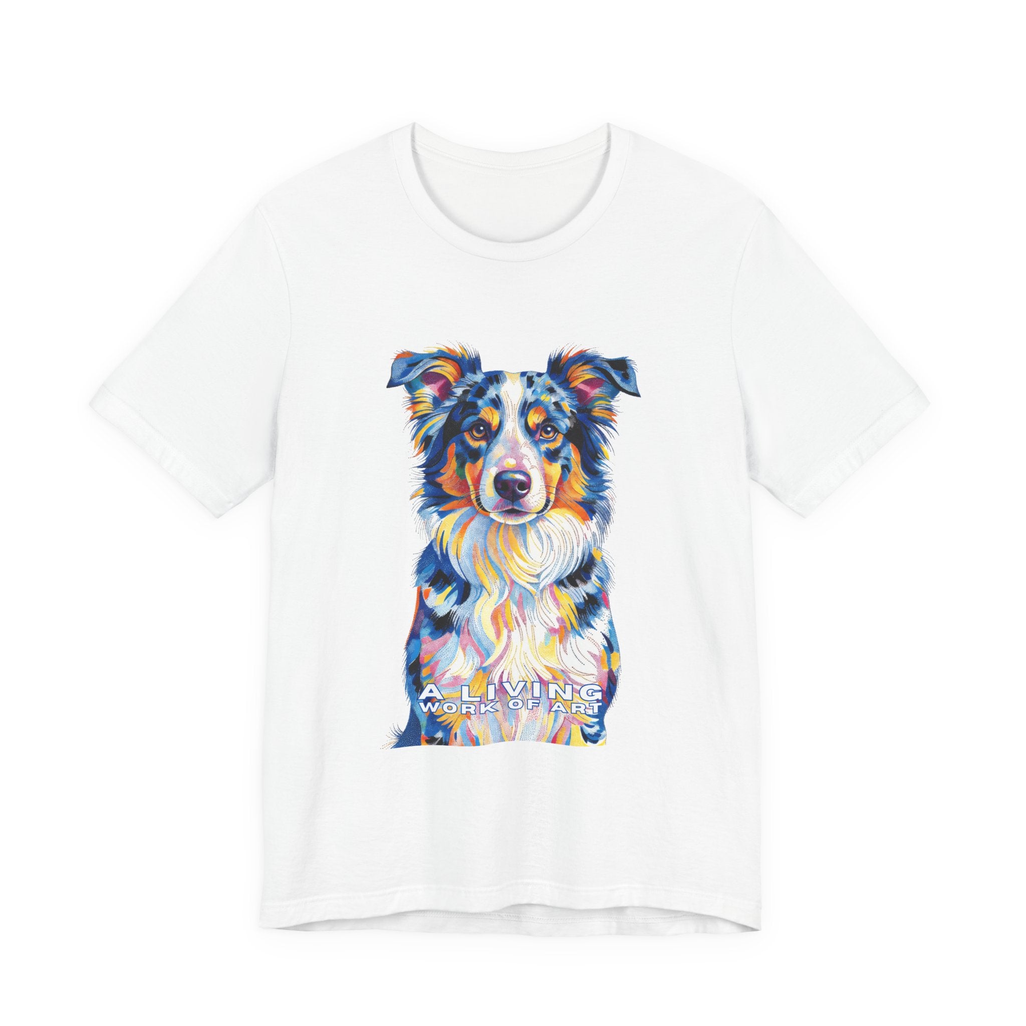Australian Shepherd T Shirt | Living Work of Art Collection | Pointillism Style