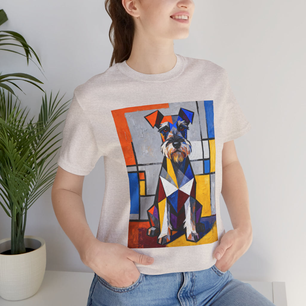 Schnauzer T Shirt | Living Work of Art Collection | Cubist Style