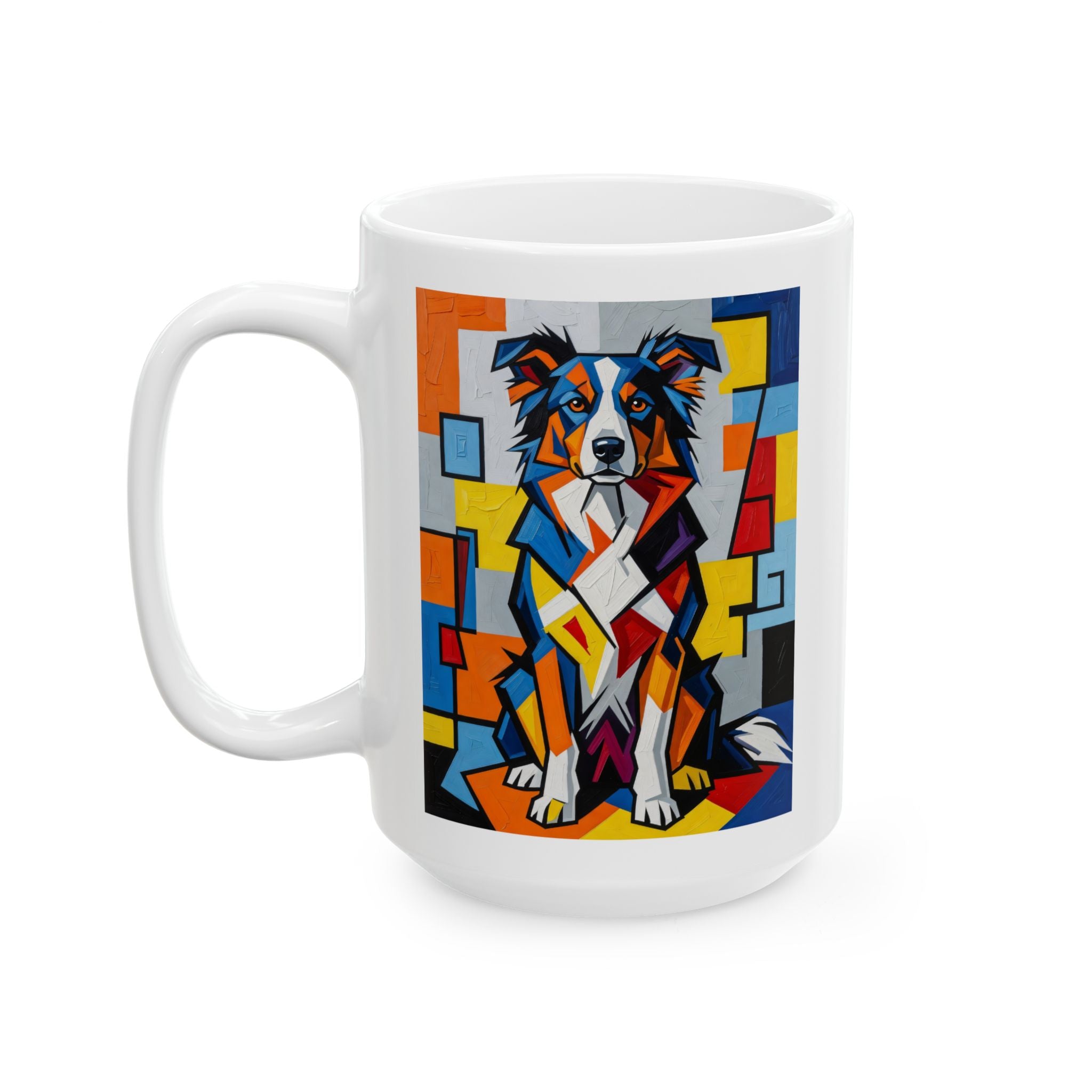 Border Collie Coffee Mug | Living Work of Art Collection | Cubist Style