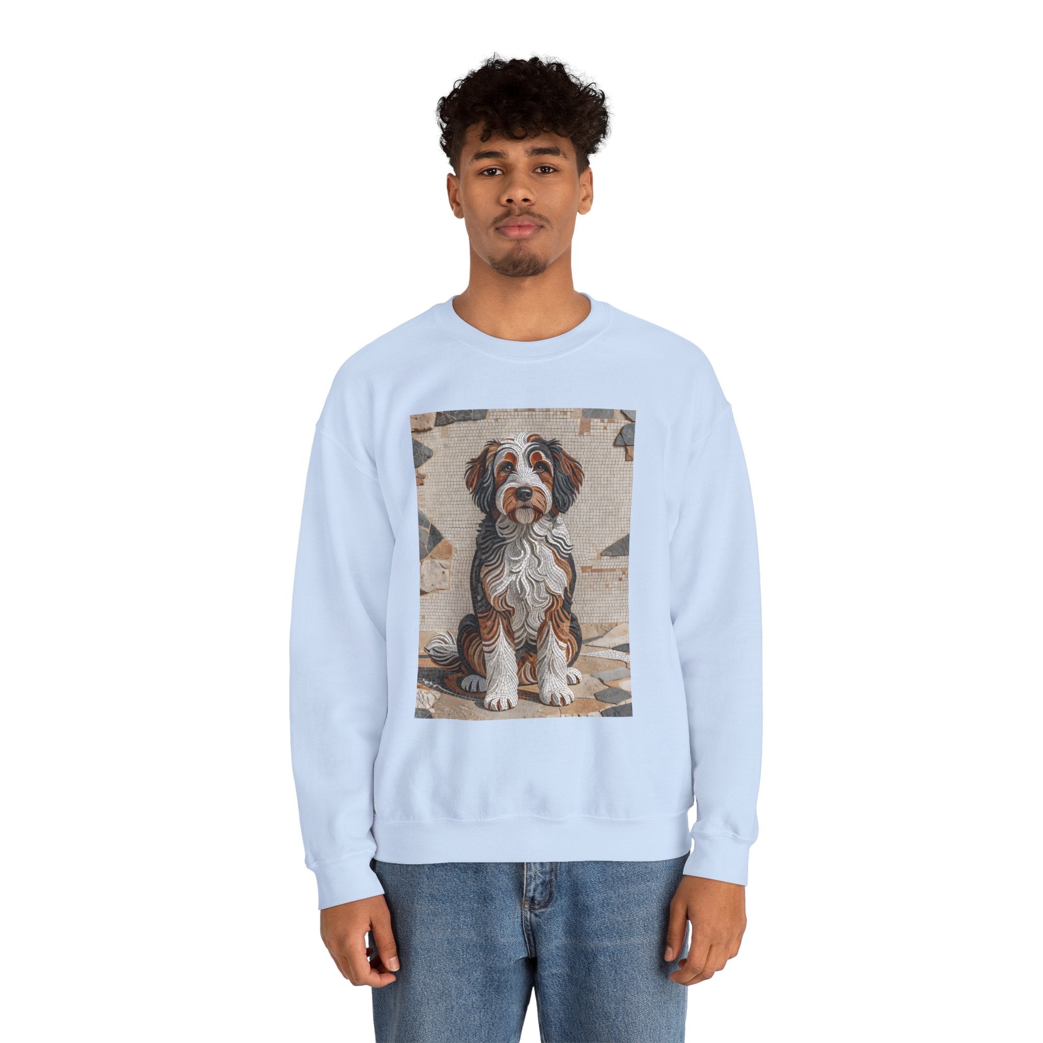Bernedoodle Sweatshirt | Living Work of Art Collection | Mosaic Style