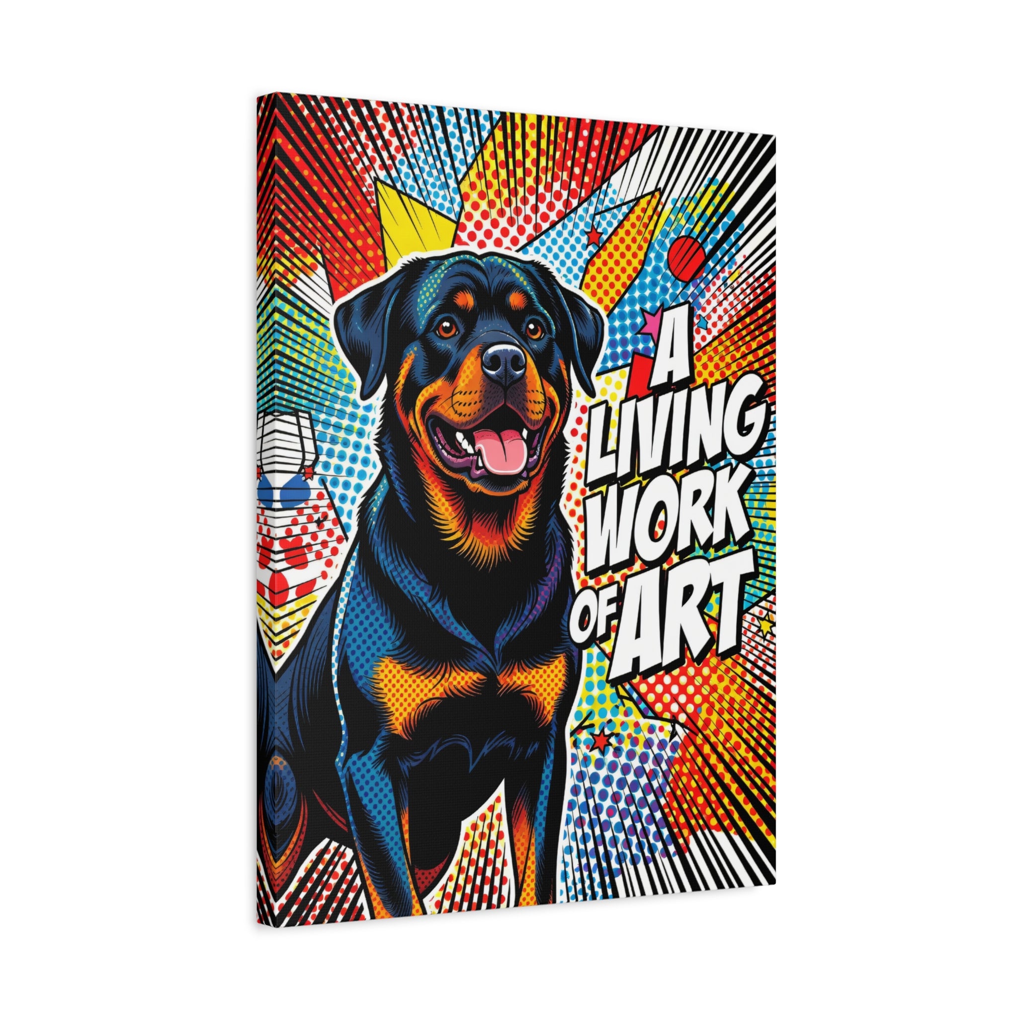 Rottweiler Canvas Wall Art | Living Work of Art Collection | Pop Art Print