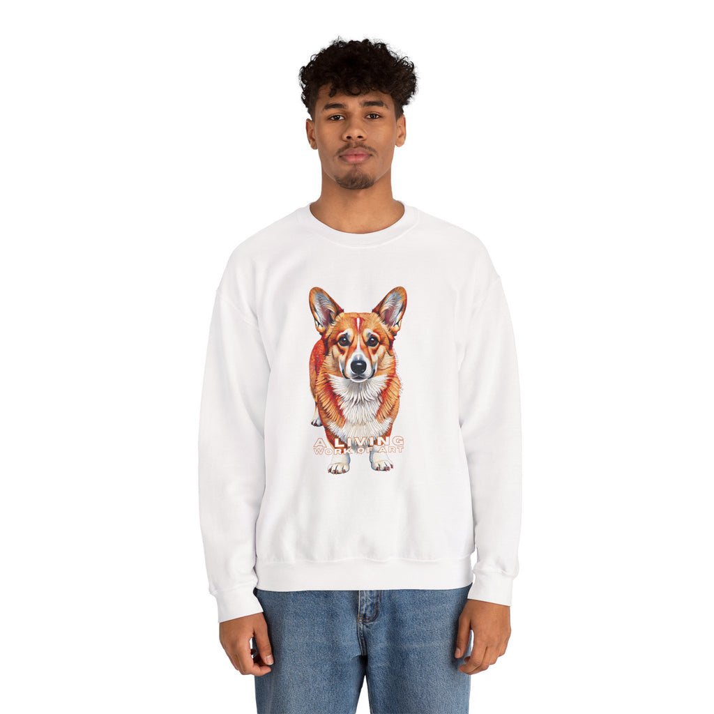 Corgi Sweatshirt | Living Work of Art Collection | Pointillism Style