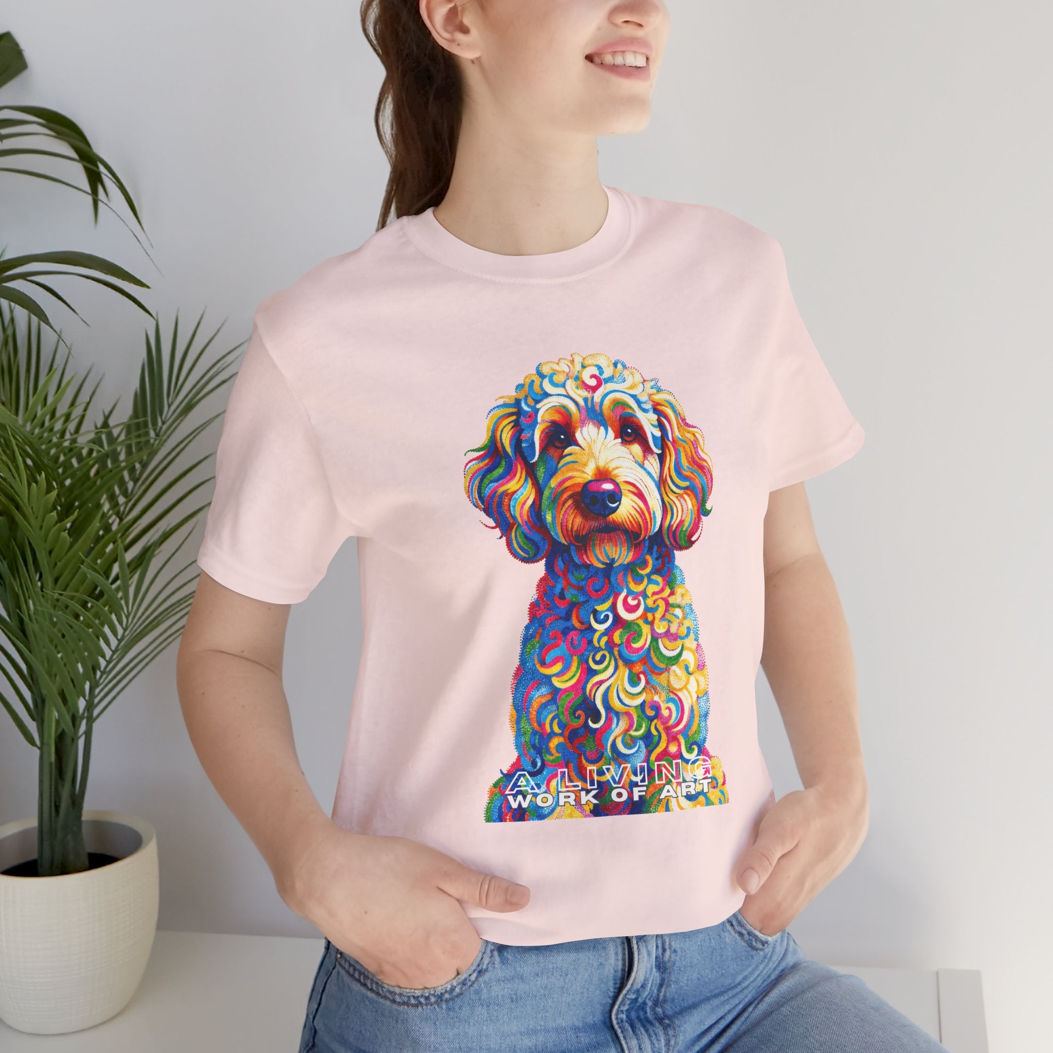 Goldendoodle T Shirt | Living Work of Art Collection | Pointillism Style