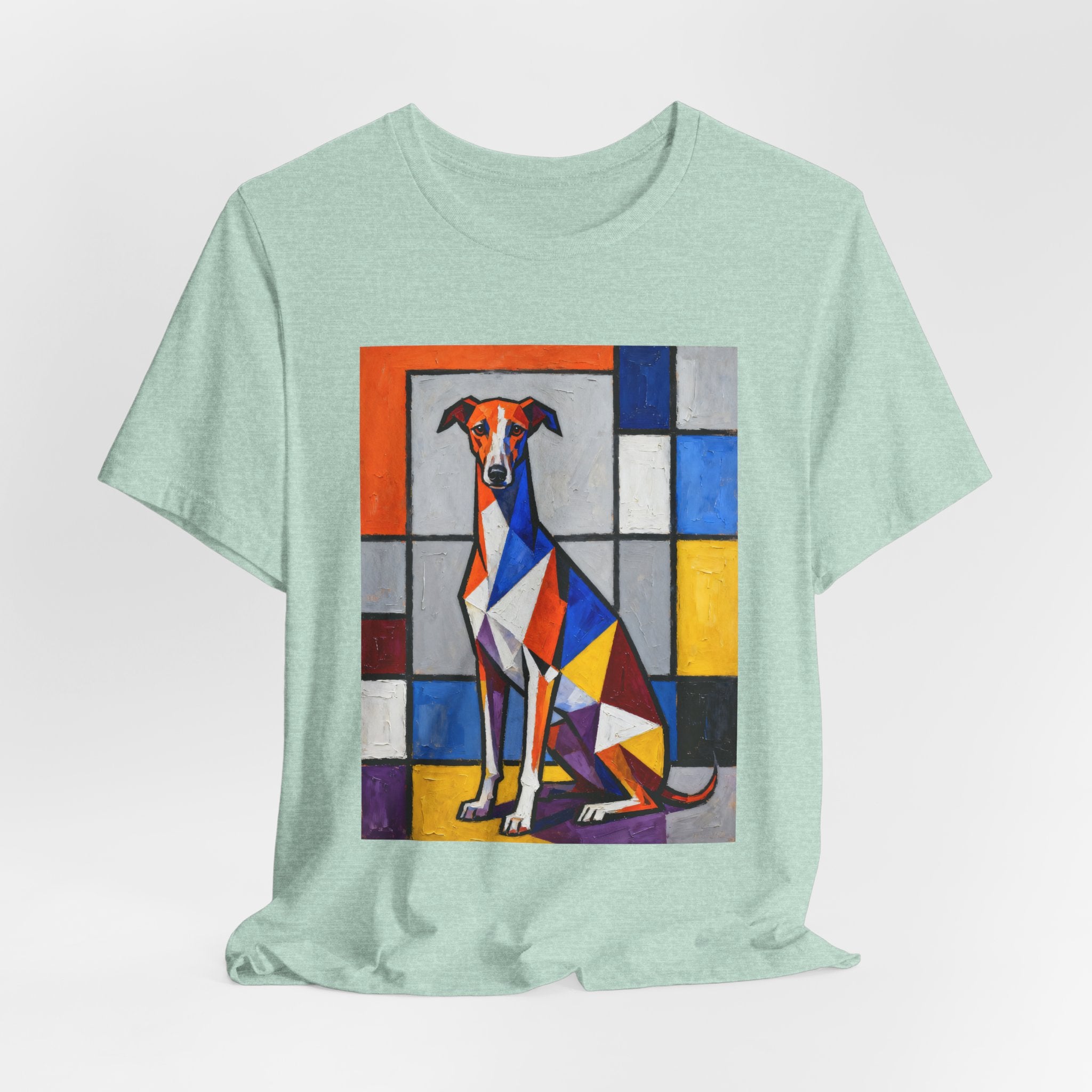 Whippet T Shirt | Living Work of Art Collection | Cubist Style