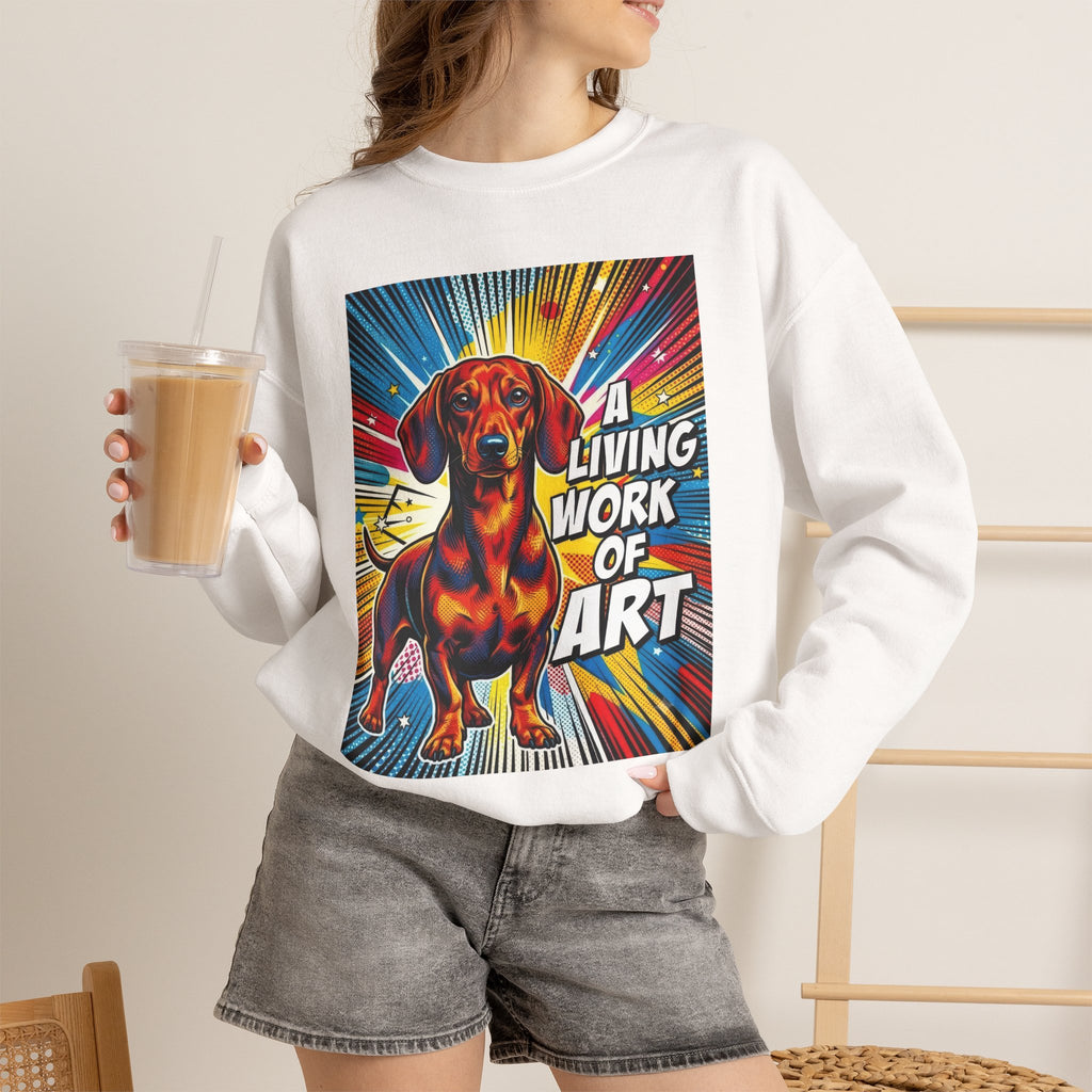 Dachshund Sweatshirt | Living Work of Art Collection | Pop Art