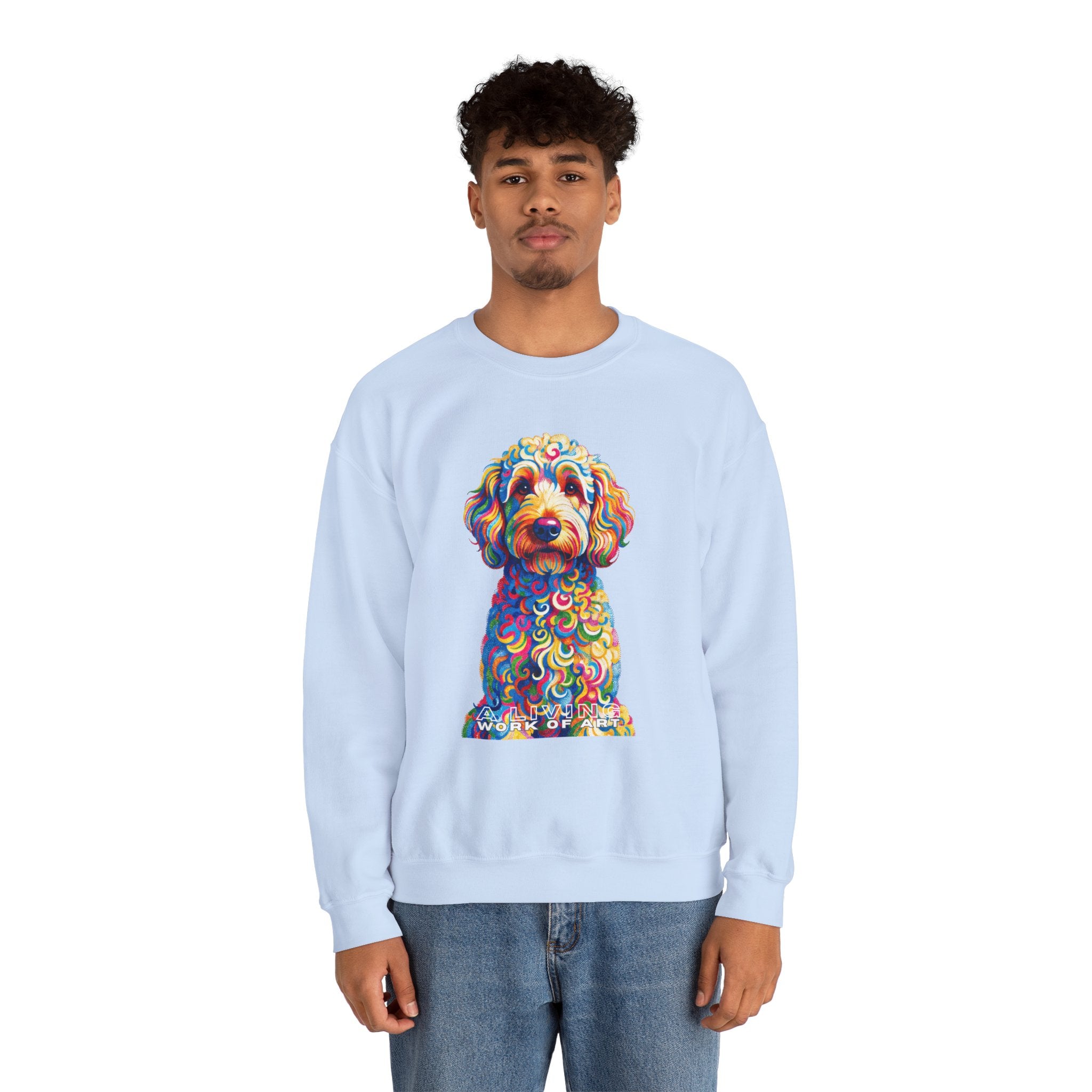 Goldendoodle Sweatshirt | Living Work of Art Collection | Pointillism Style