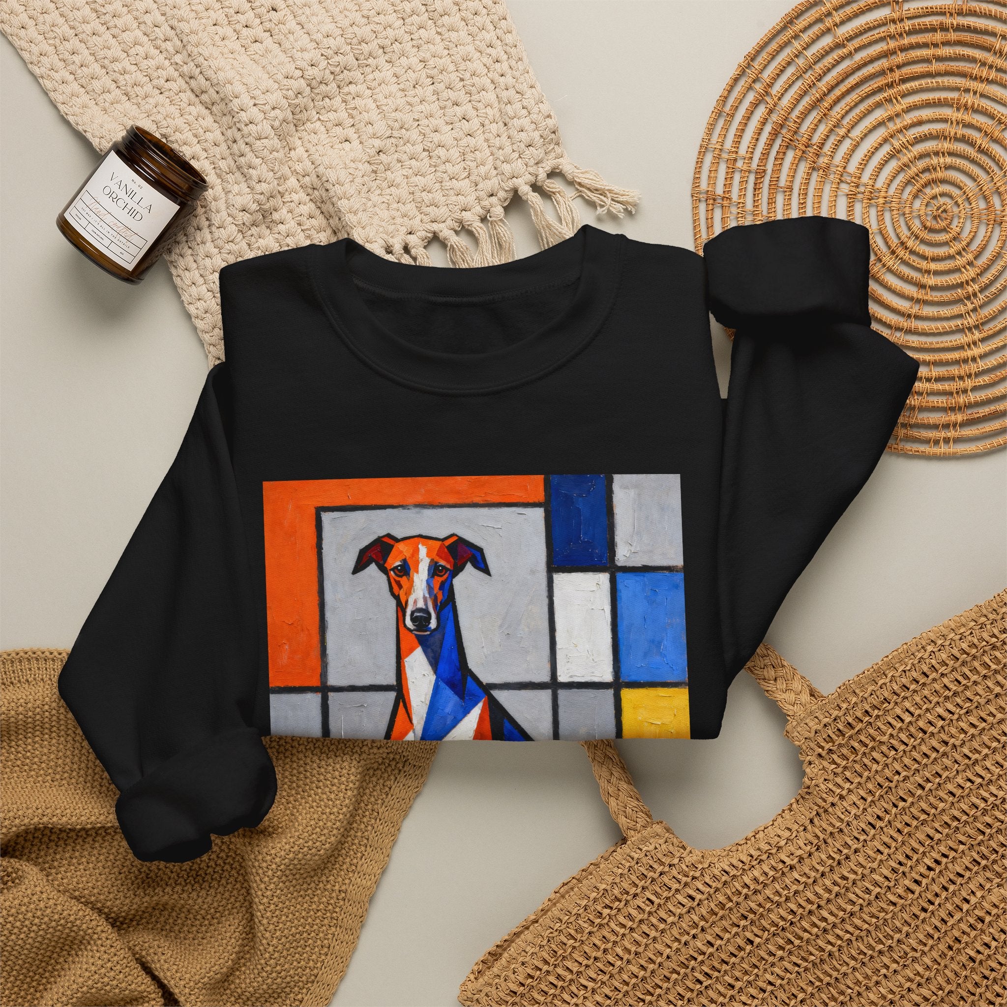 Whippet Sweatshirt | Living Work of Art Collection | Cubist Style