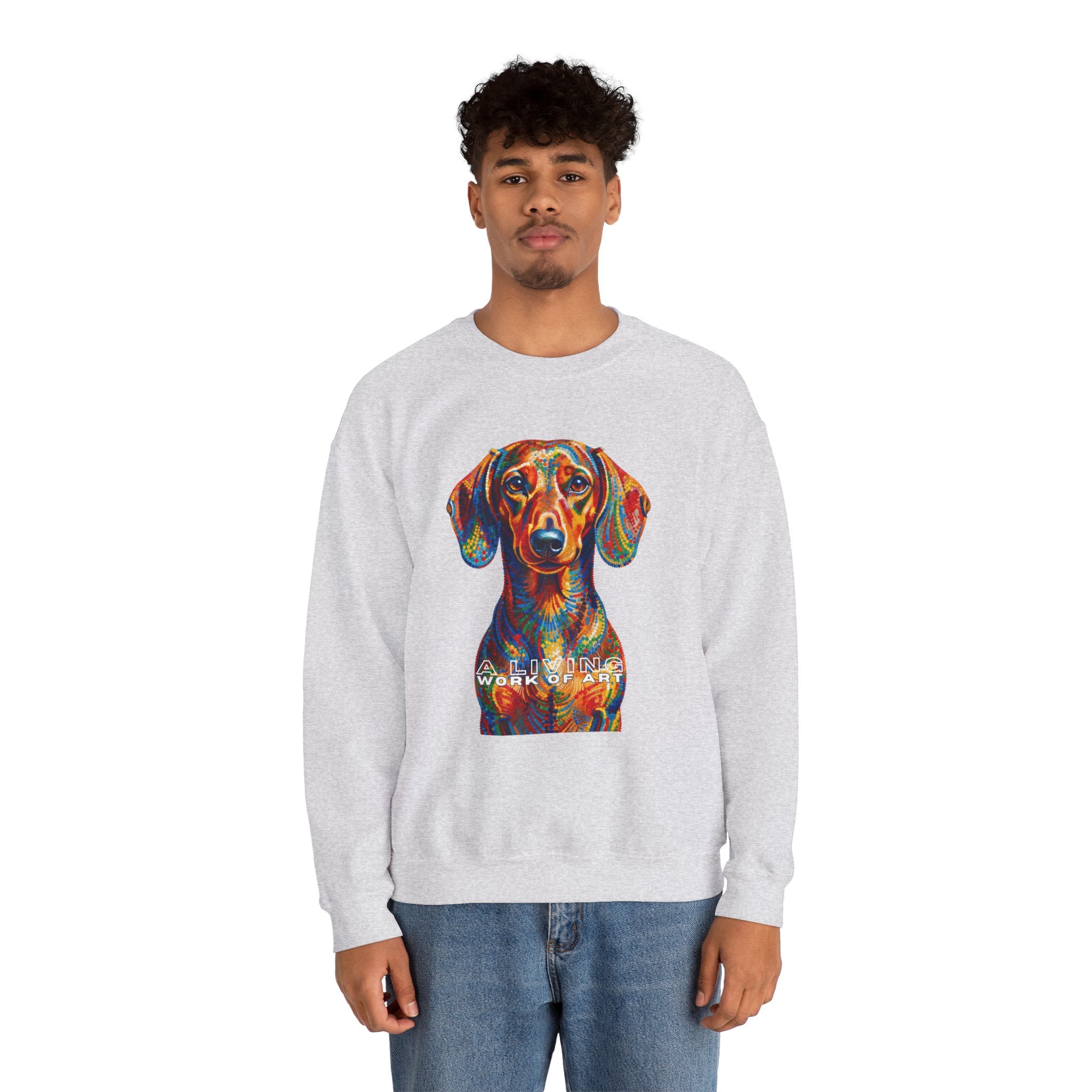 Dachshund Sweatshirt | Living Work of Art Collection | Pointillism Style