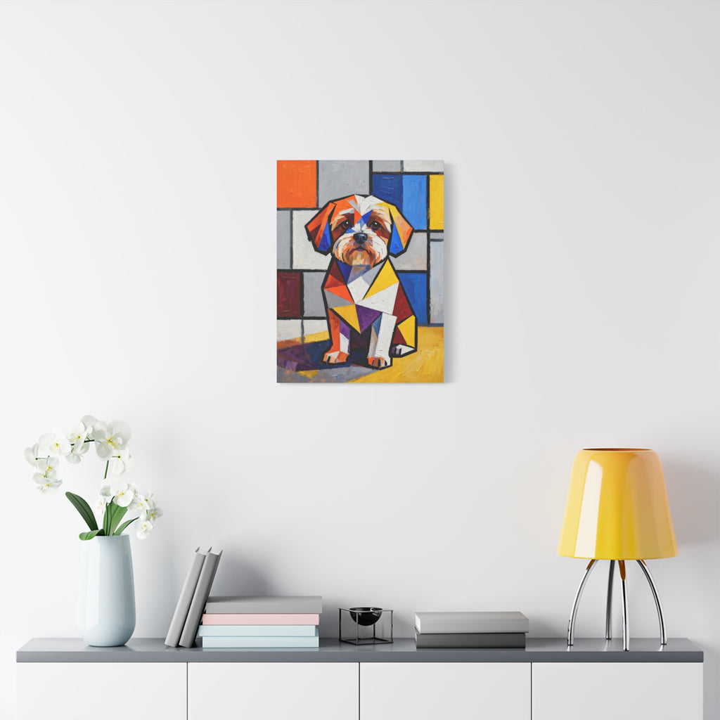 Shih-Poo Canvas Wall Art | Living Work of Art Collection | Cubist Style Print