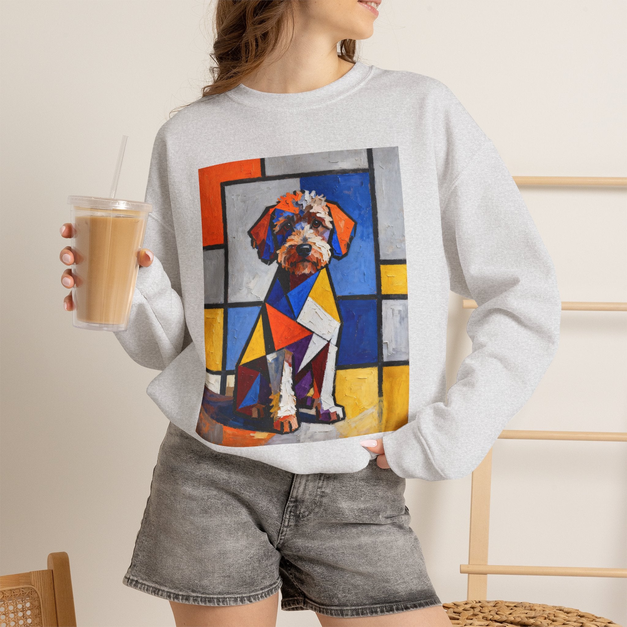 Schnoodle Sweatshirt | Living Work of Art Collection | Cubist Style