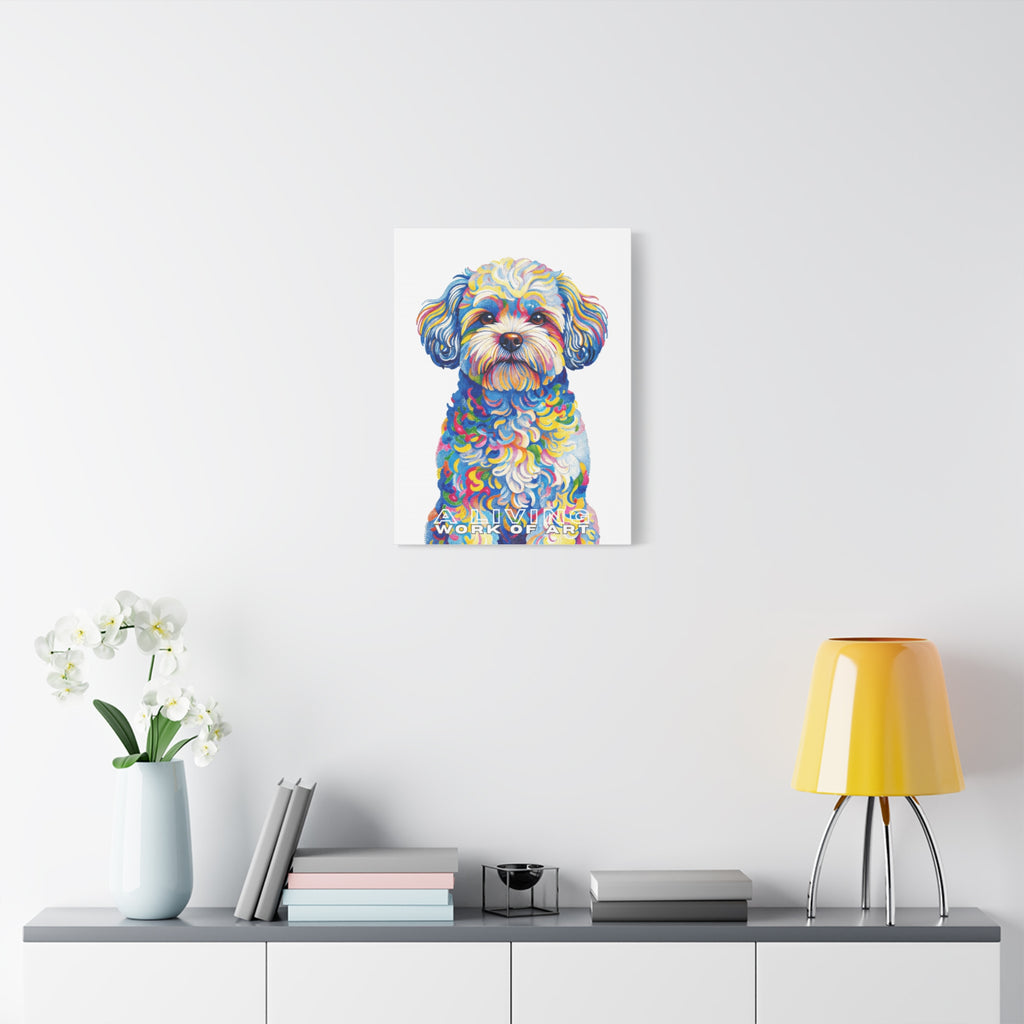 Shih-Poo Canvas Wall Art | Living Work of Art Collection | Pointillism Style Print