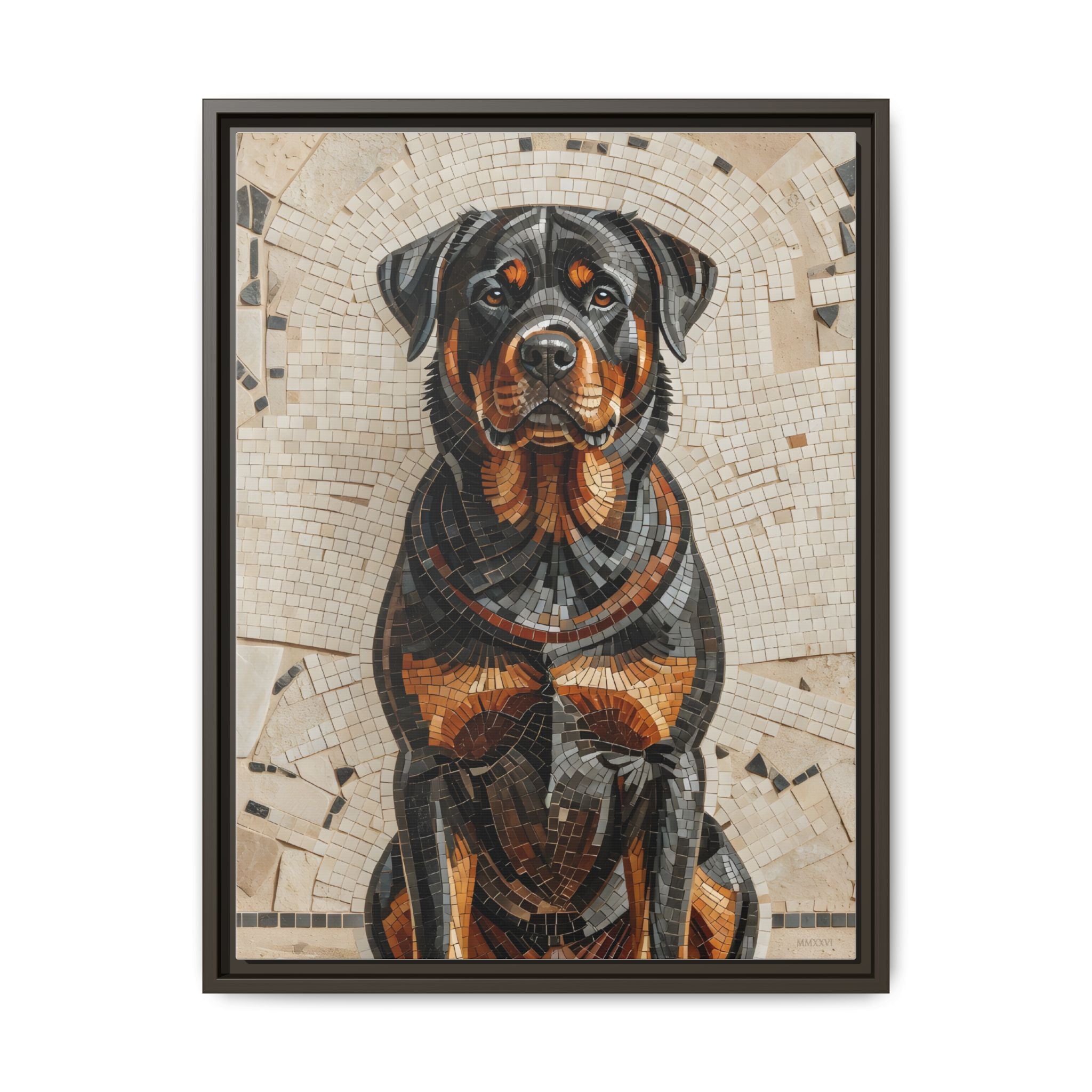 Rottweiler Canvas Wall Art | Living Work of Art Collection | Mosaic Style Print