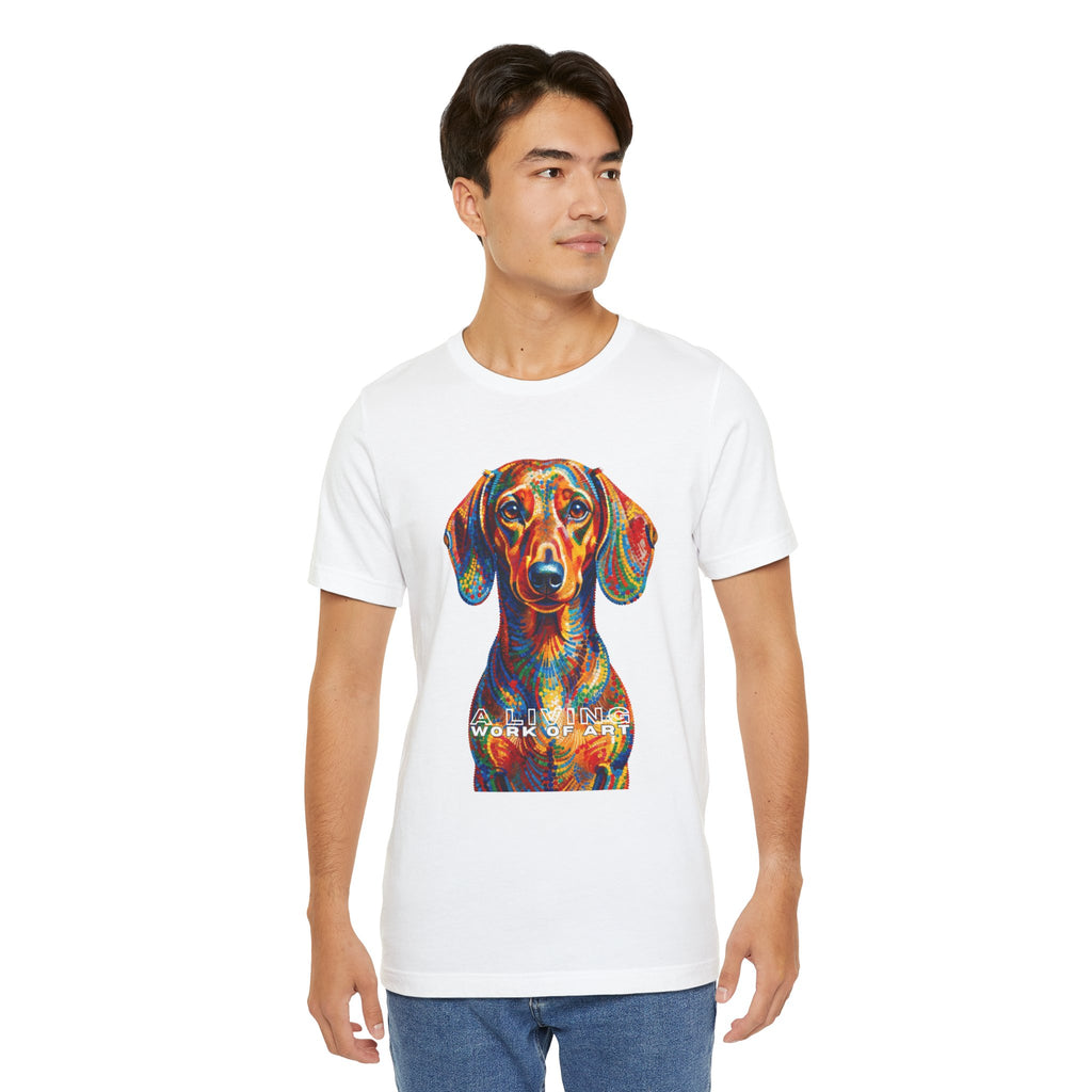 Dachshund T Shirt | Living Work of Art Collection | Pointillism Style