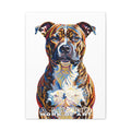 Staffordshire Bull Terrier Canvas Wall Art | Living Work of Art Collection | Pointillism Style Print