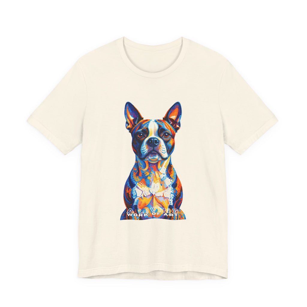 Boston Terrier T Shirt | Living Work of Art Collection | Pointillism Style